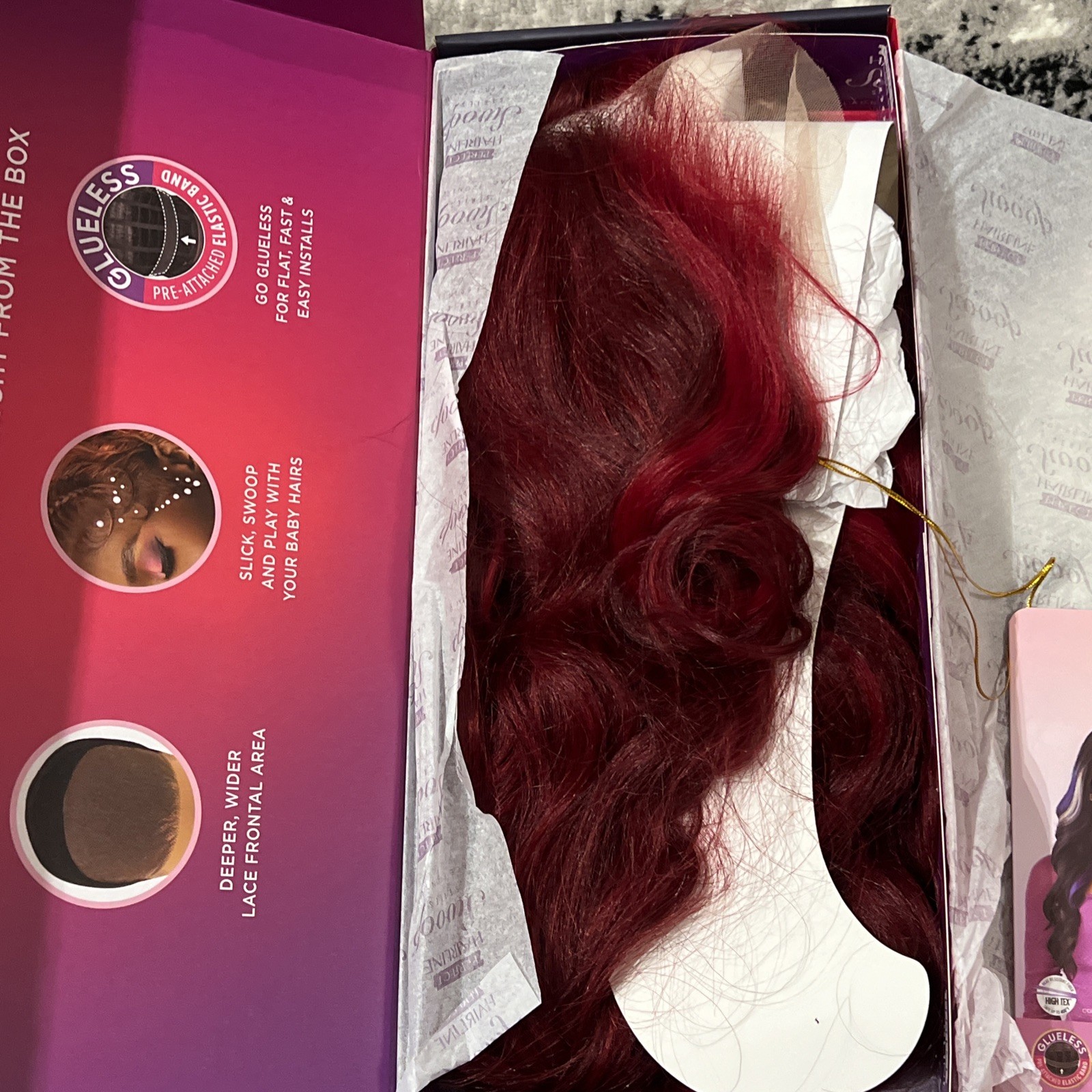 Outre Lace Front Wig – Perfect Hair Line 13X4 – Swoop Series – Swoop 8 (BURGUNDY