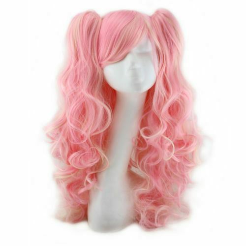 Halloween Lolita Full Curly Wig Pigtails Wavy Hair Cosplay Costume Party