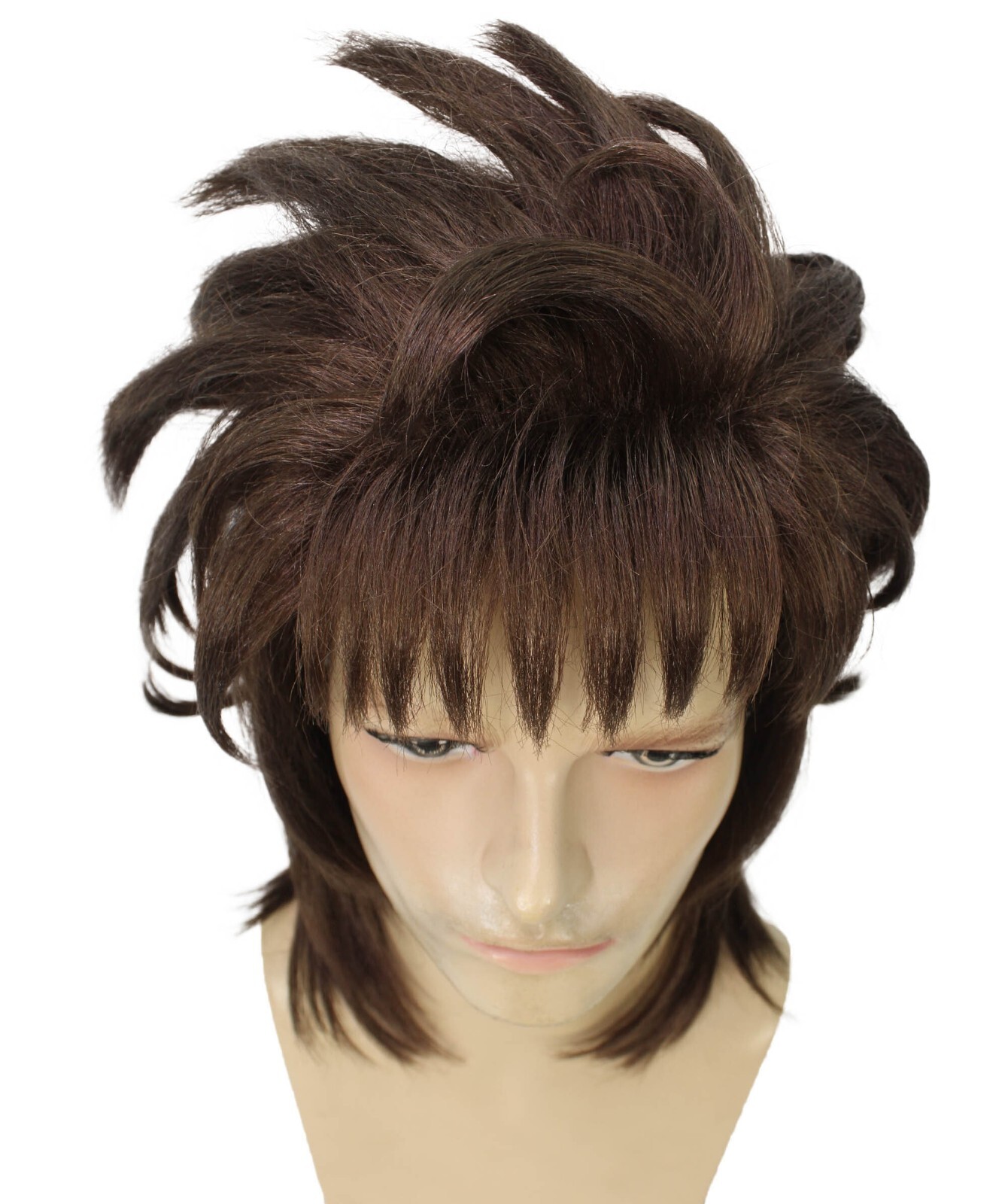 HPO Adult Men’s Brown Spiky Anime Character Wig, Best for Halloween,HM-1620