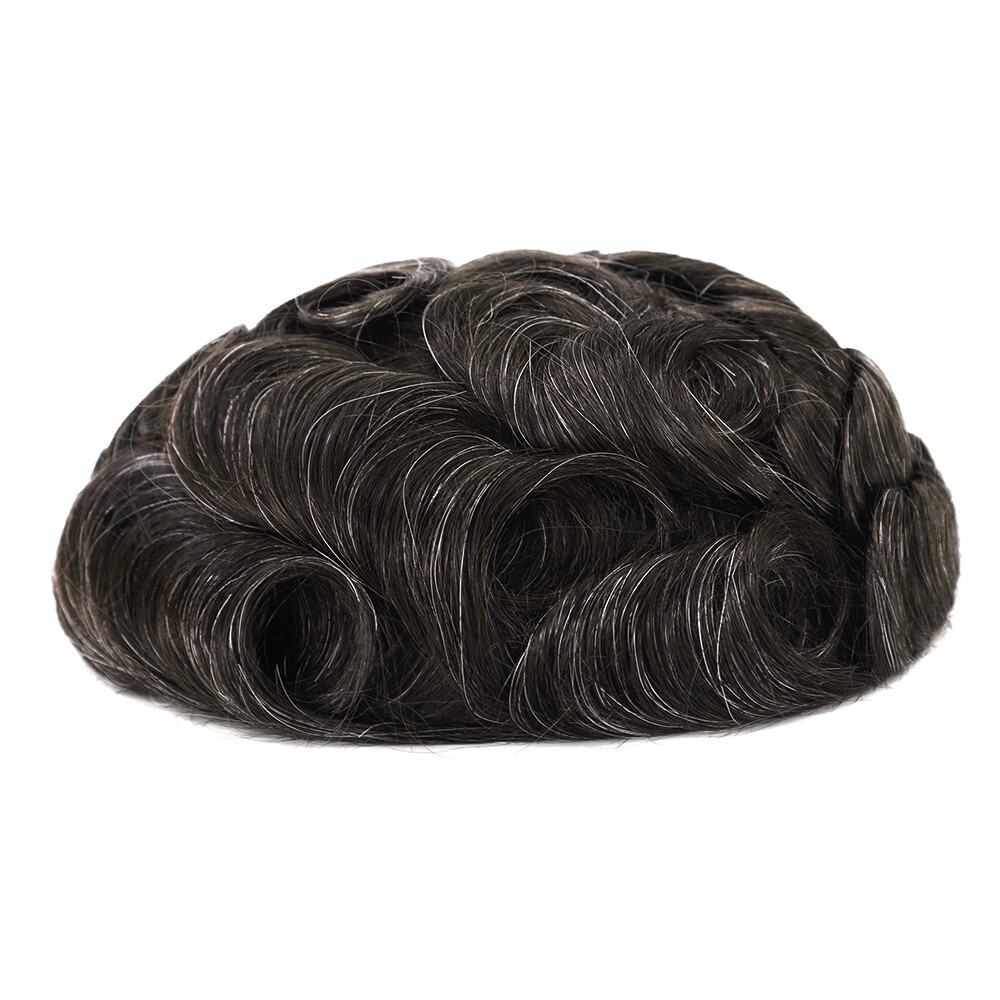 Mens Toupee Human Hair Replacement System Thin Skin BIO Hairpieces 8X10 #210