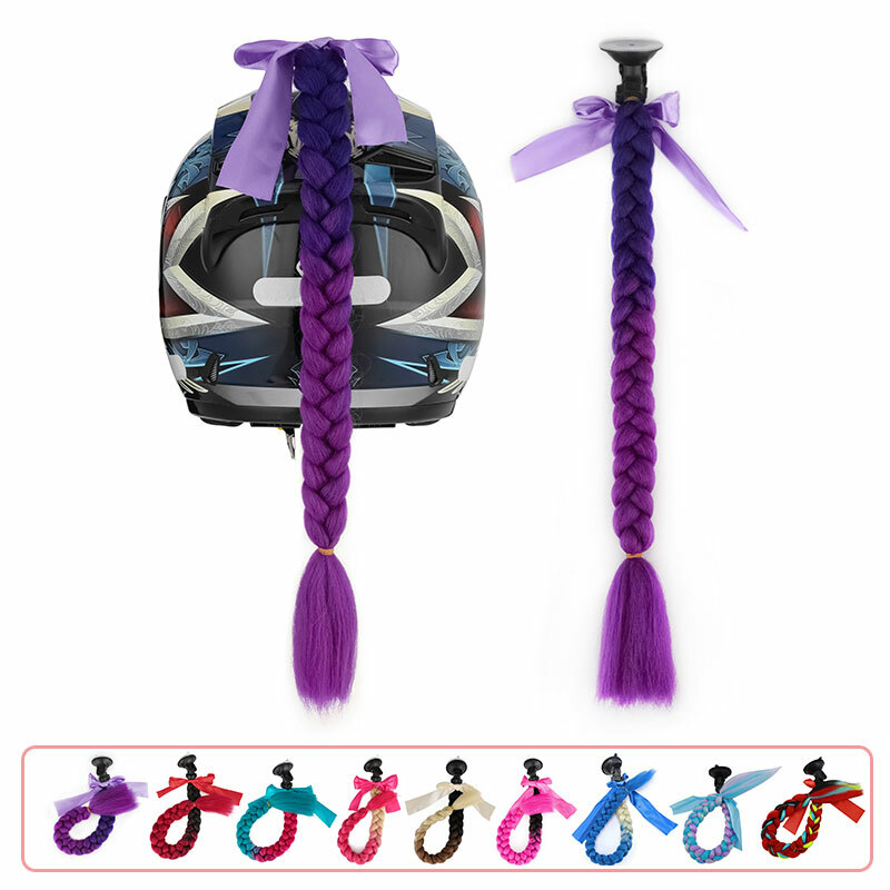 CLEARNACE Ombre Braided Ponytail Extensions Twist Pigtails for Motorcycle Helmet
