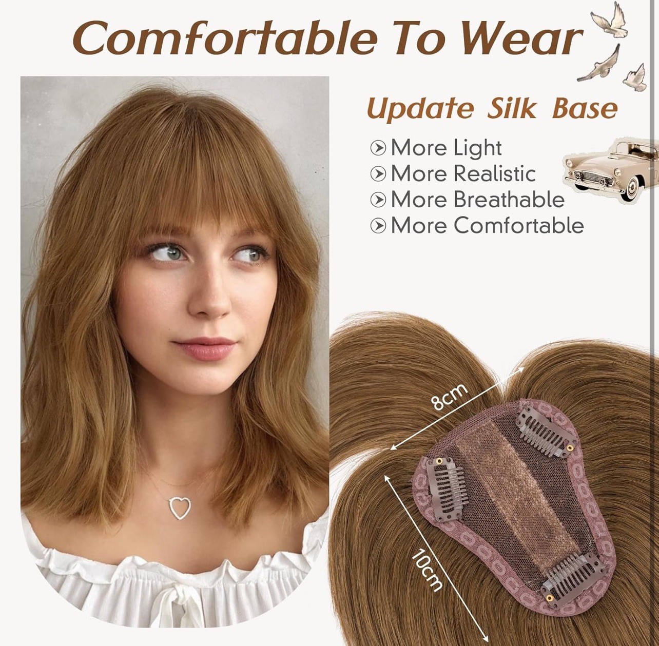 Rich Choices 3D Cover 10 inch 100% Real Remy Human Hair Topper