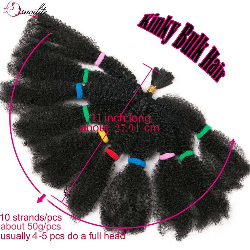 USA Afro Curly Kinky Bulk Braid Braids Hair Extensions Meag Thick Ombre Crochet