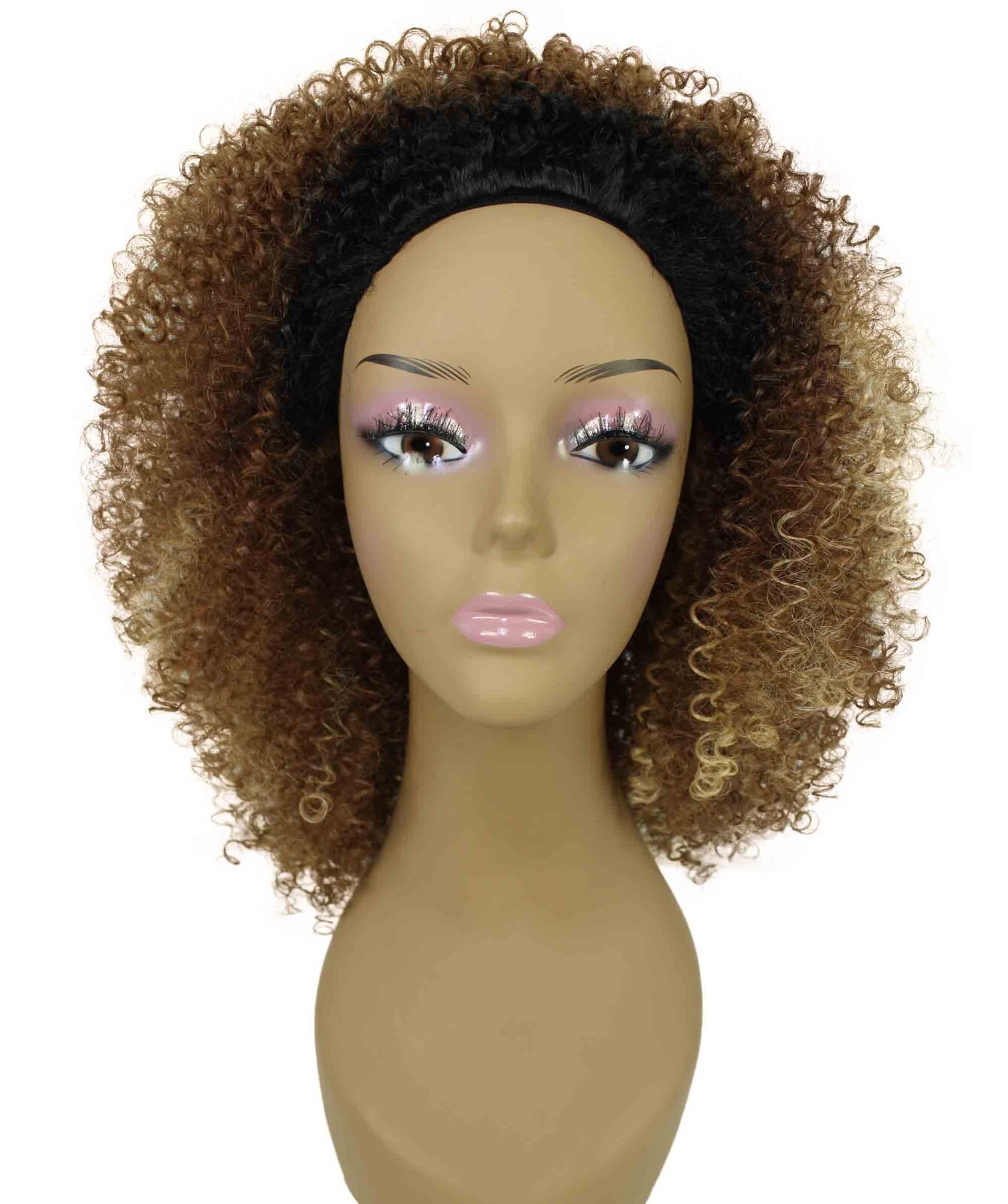 LUXLUXE Zenobia Kinky Afro 18 in Long Half Wig Mix Human & Sythetic Hair BH-0006