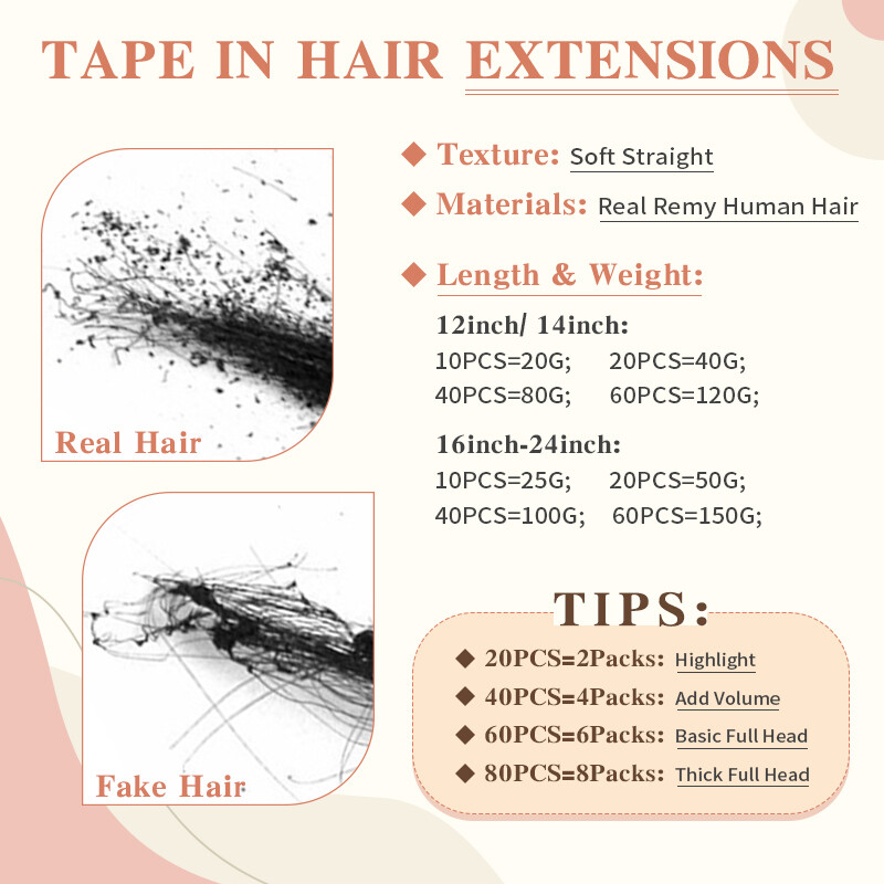 Blonde Tape In Human Hair Extensions 100% Real Remy Hair Double Drawn Thick End