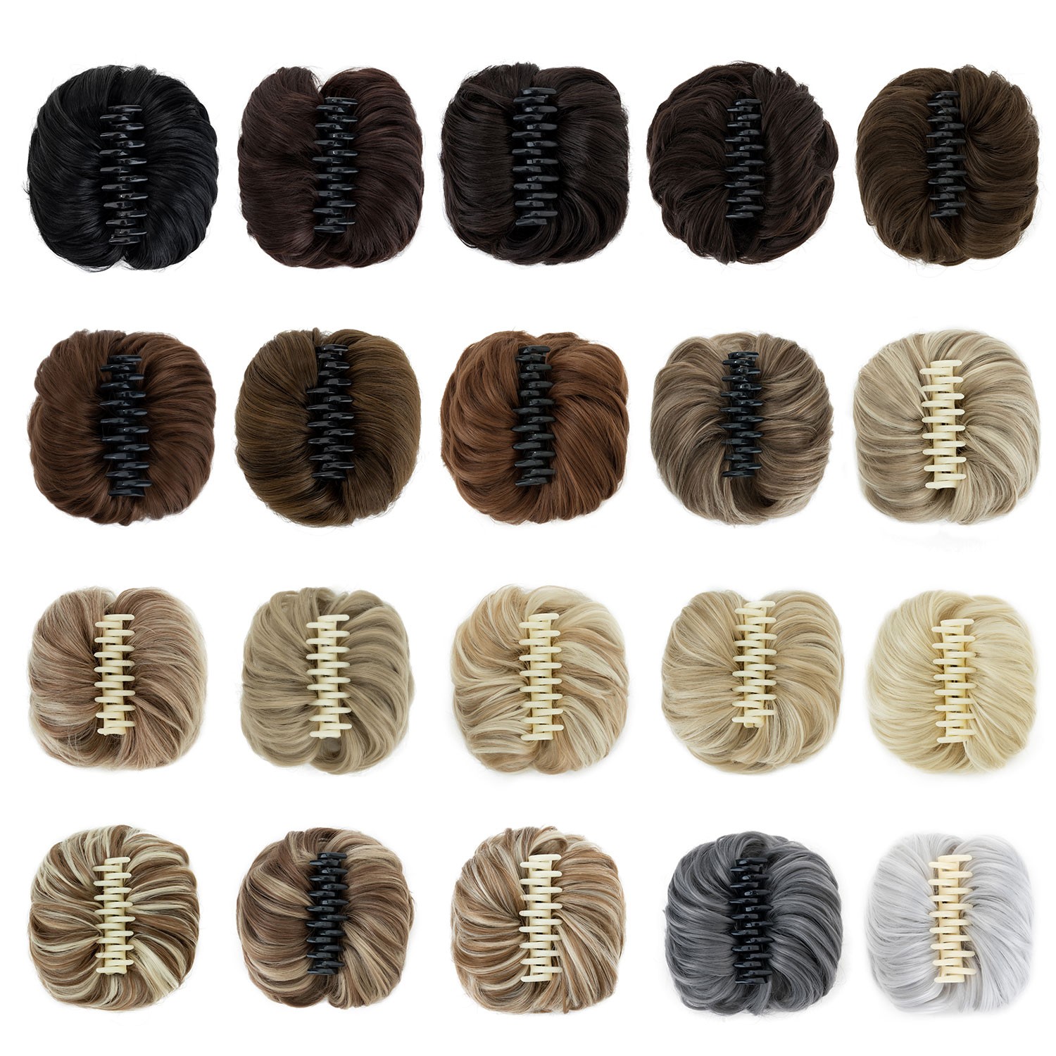 10″ Scrunchie Claw Clip in on Hair Buns Updo False Hair Pieces Ponytail AS Human