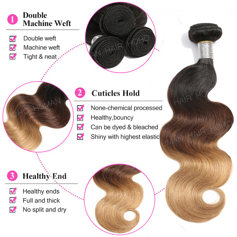 EXTRA-THICK 3Bundles/300G Peruvian 8A Virgin Human Hair Extensions Weave Weft US