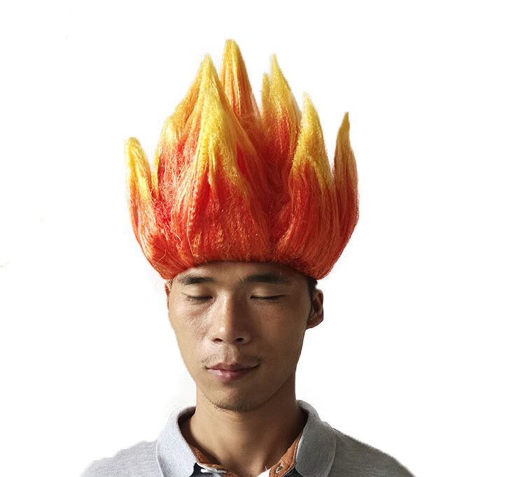 Flame Troll Wig – Colorful 80s Wigs – Neon Spiked Crazy Halloween Costume Wig