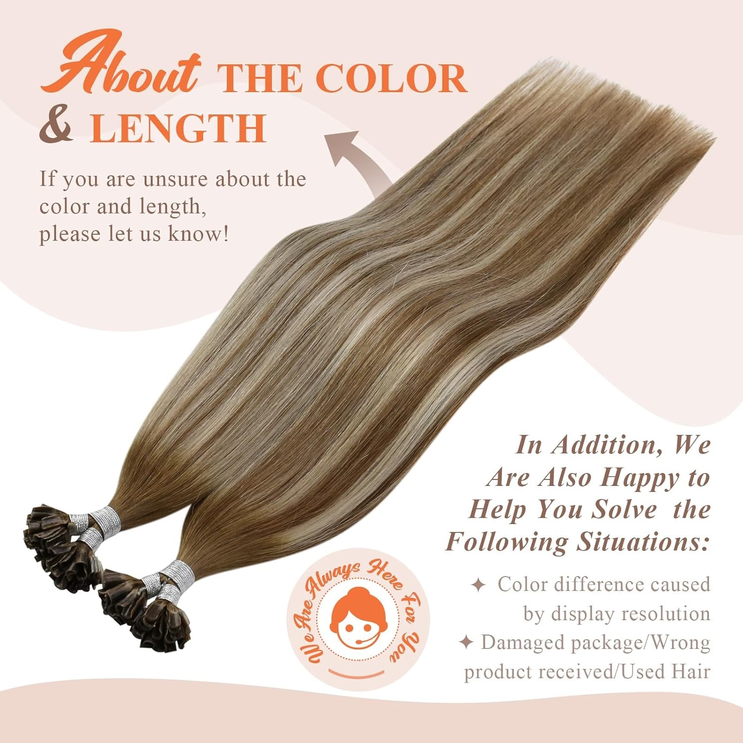 Sunny Hair U-TIP 16in Brown/Platinum Blonde Hair Extensions – UT_6-60-6_16_50G3