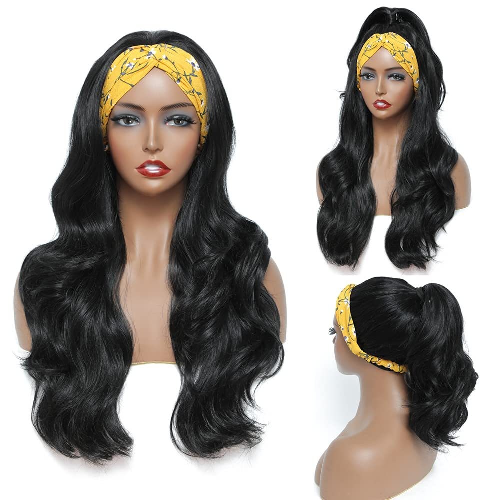 Multi-color Ice Silk Headband Body Wavy Wig Heat Resistant Synthetic Wig For