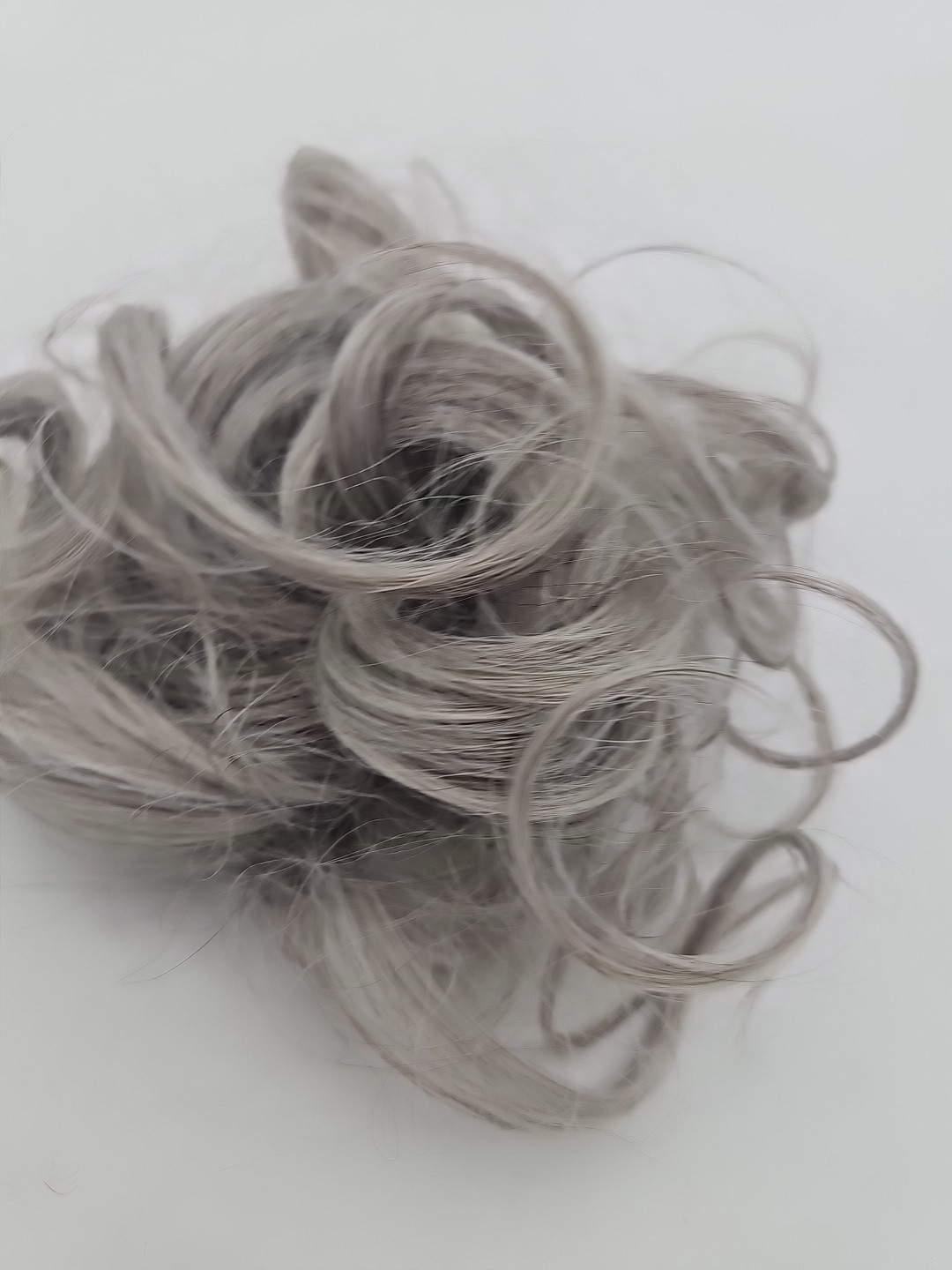 Silver Grey Messy Bun Hair Piece Curly Updo Chignon Extension Scrunchie Hairpiec
