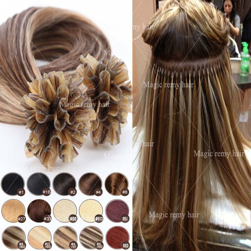 Pre Bonded Fusion Keratin Nail U Tip Remy 100% Human Hair Extensions 200g 300G