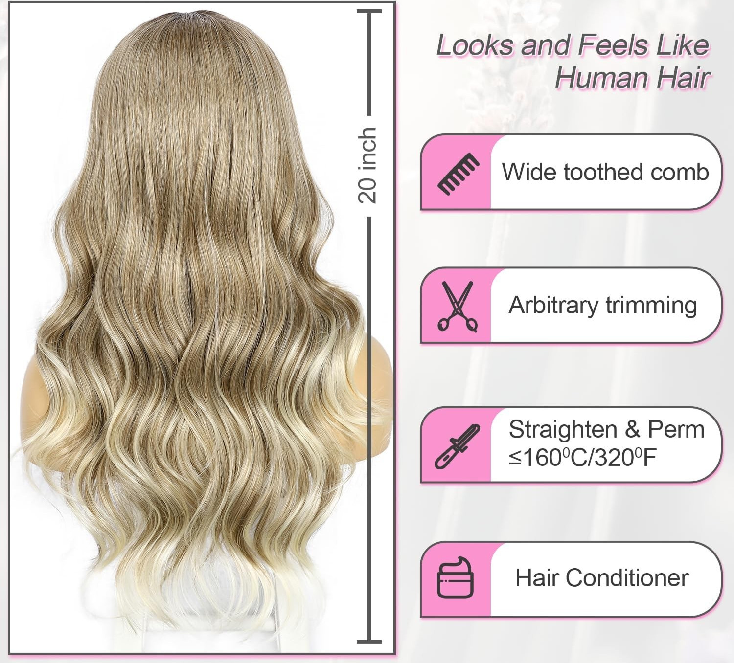 LACE FRONT WIG HUMAN HAIR BLENDED BODYWAVE BROWN BLONDE