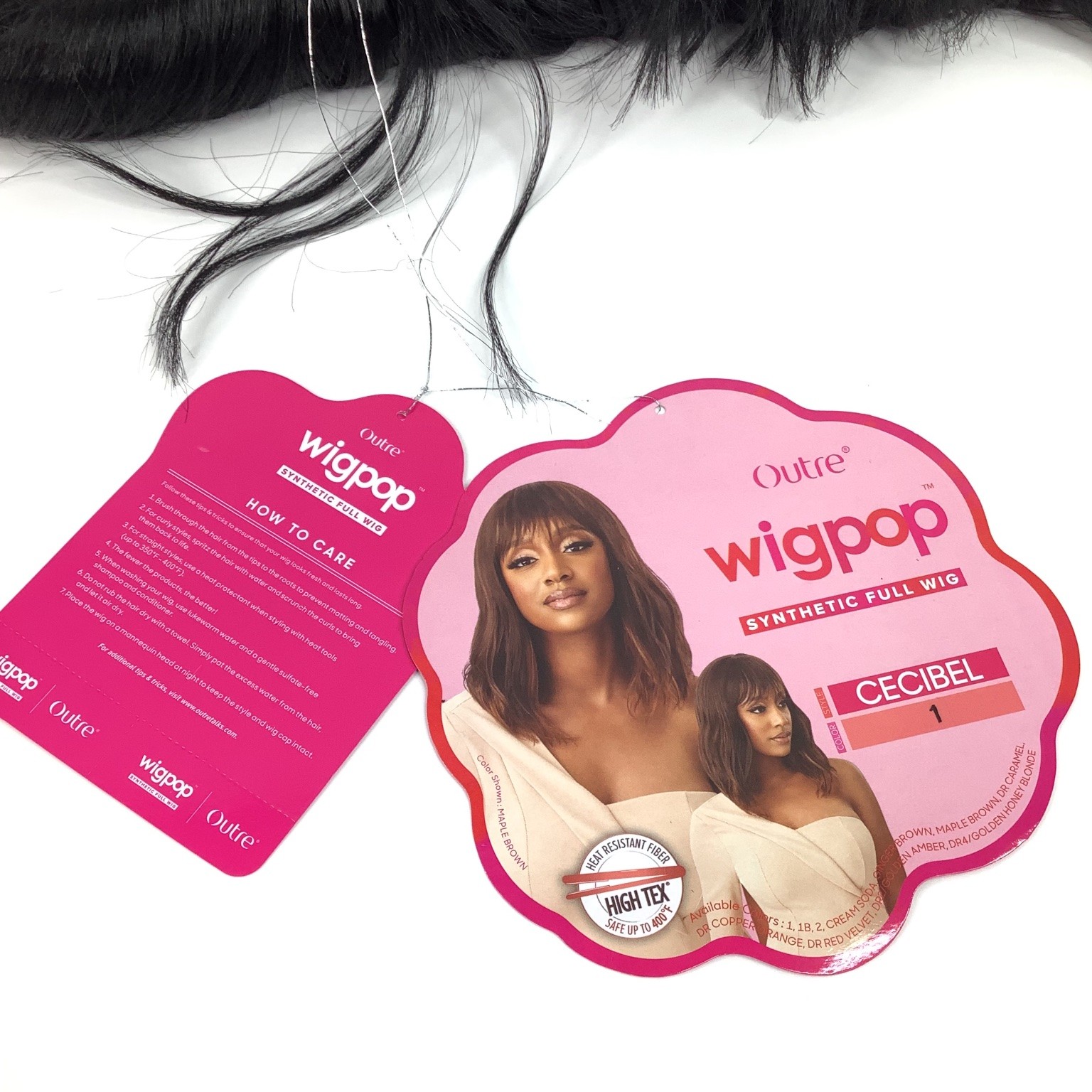 Outre wigpop CECIBEL Synthetic Full Wig Black Wavy Bob Heat Resistant