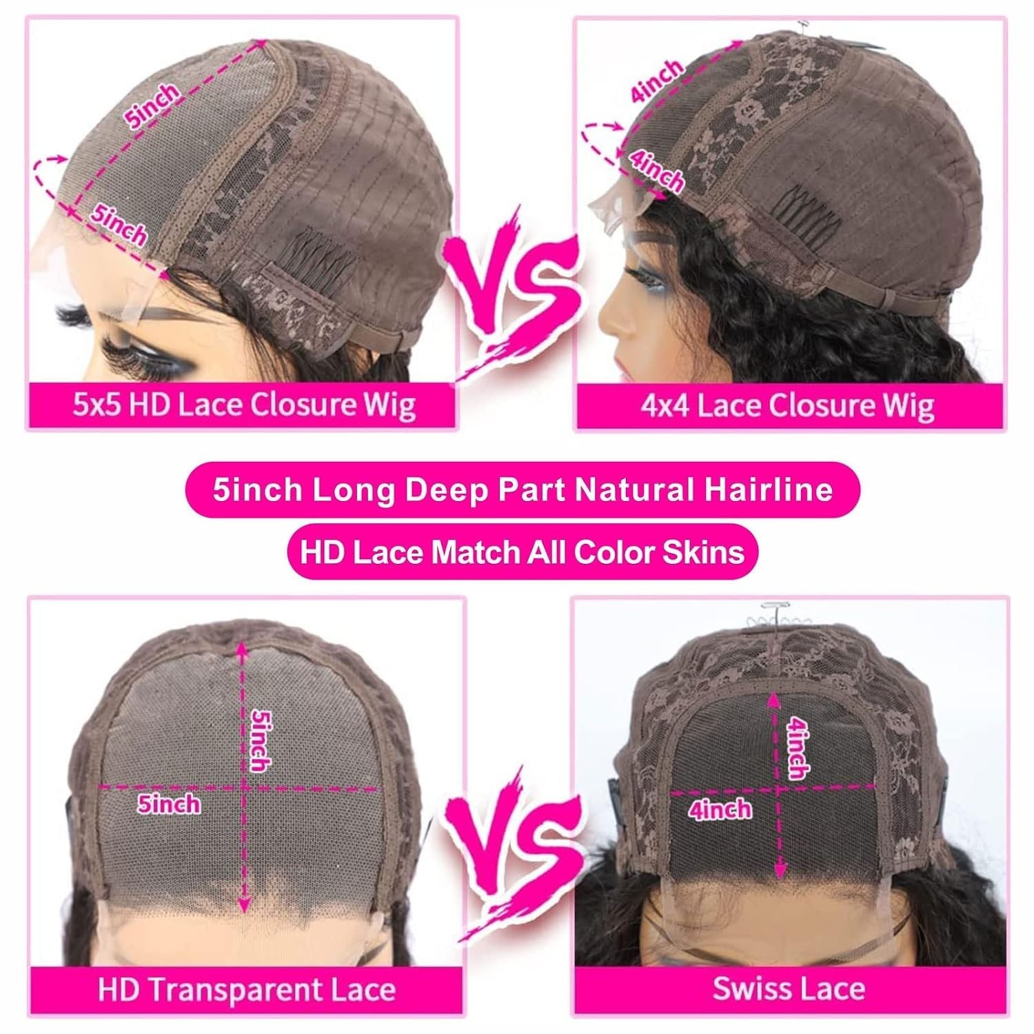 Versatile 5×5 Lace Closure Wig – 18 Inch Body Wave, 150% Density, Breathable Cap