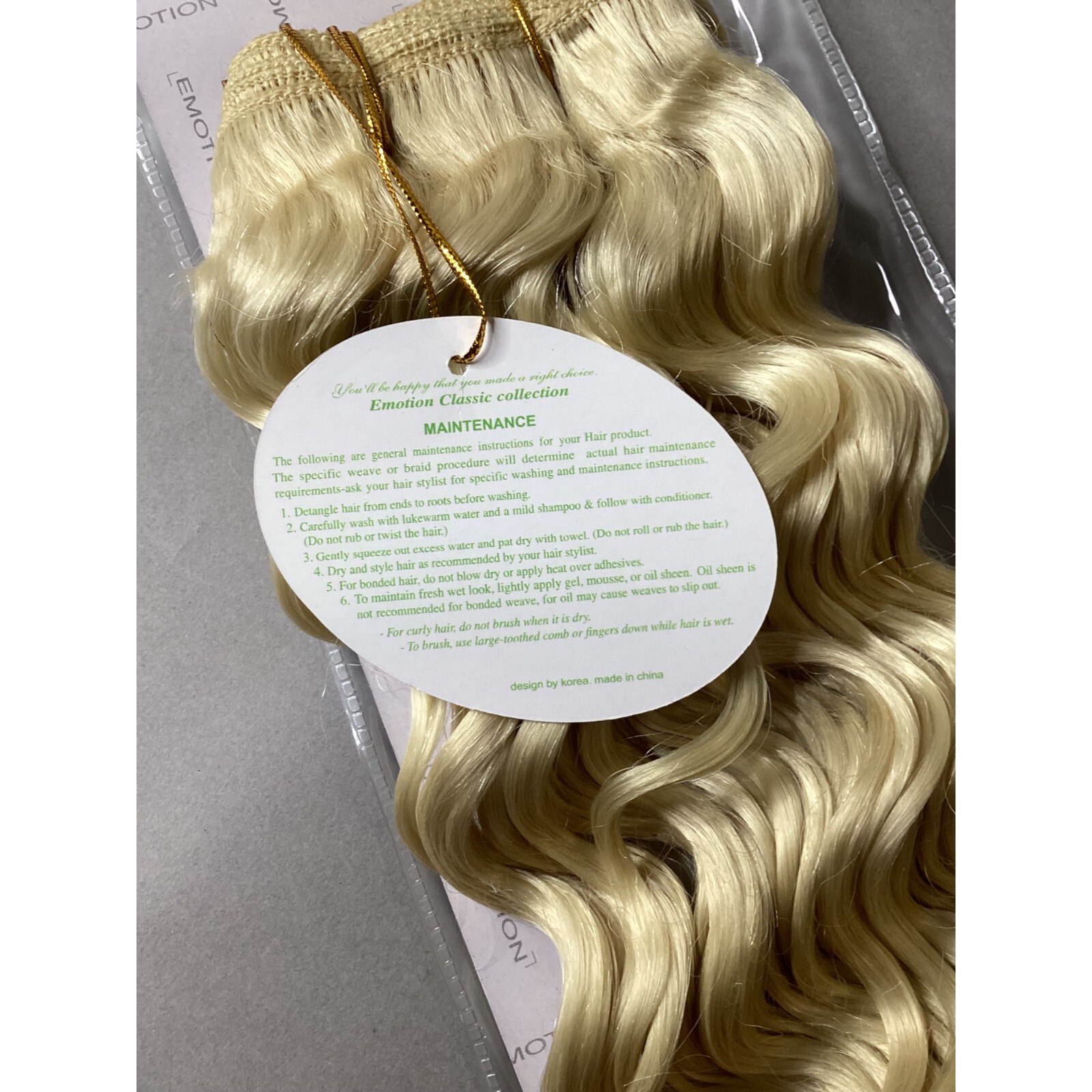 12″ Deep Wave Color #613 Platinum Blonde Blended Hair Extensions Track Emotion