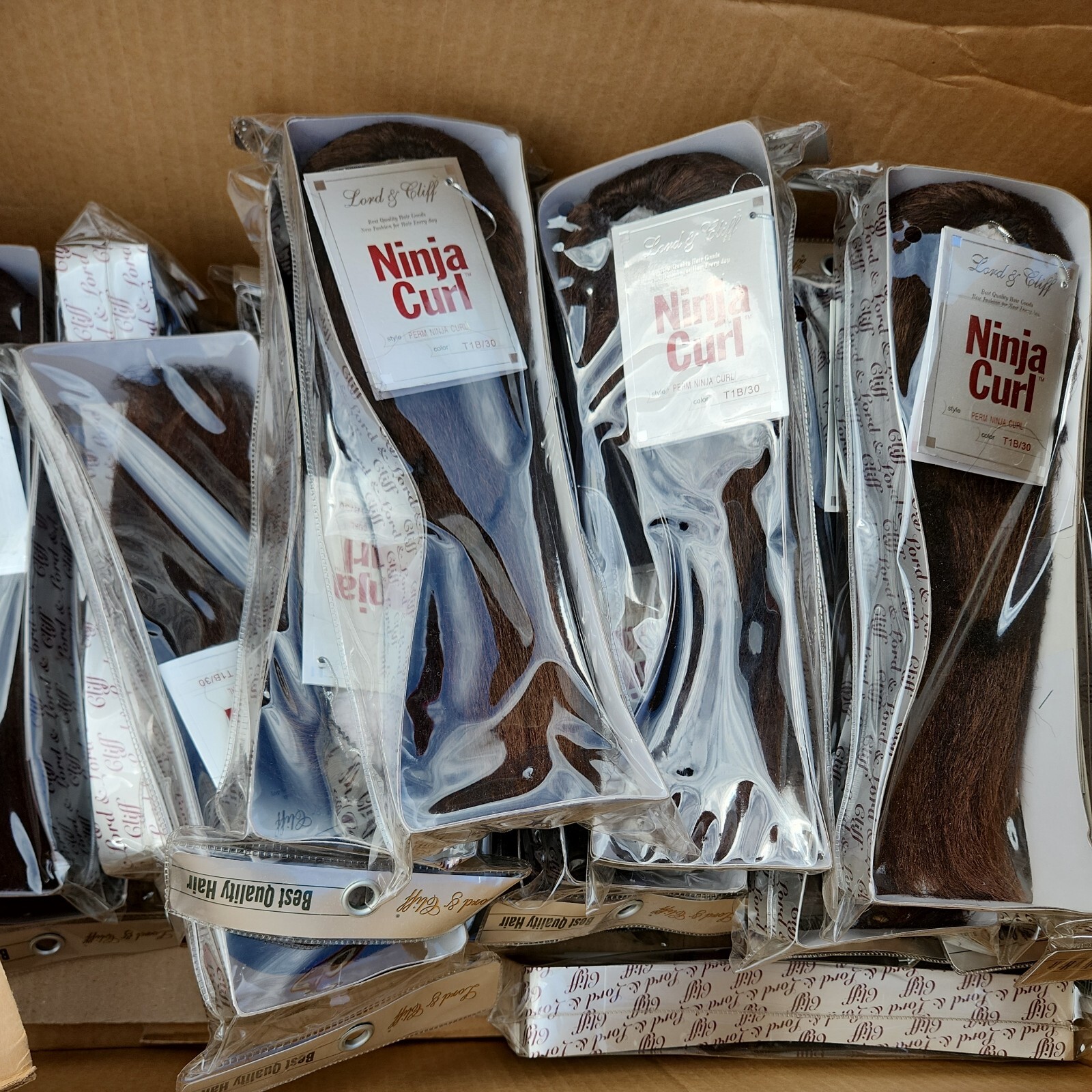 Lot 10 pieces LORD & CLIFF Perm Ninja Curl Hair Extensions Draw String Ponytail