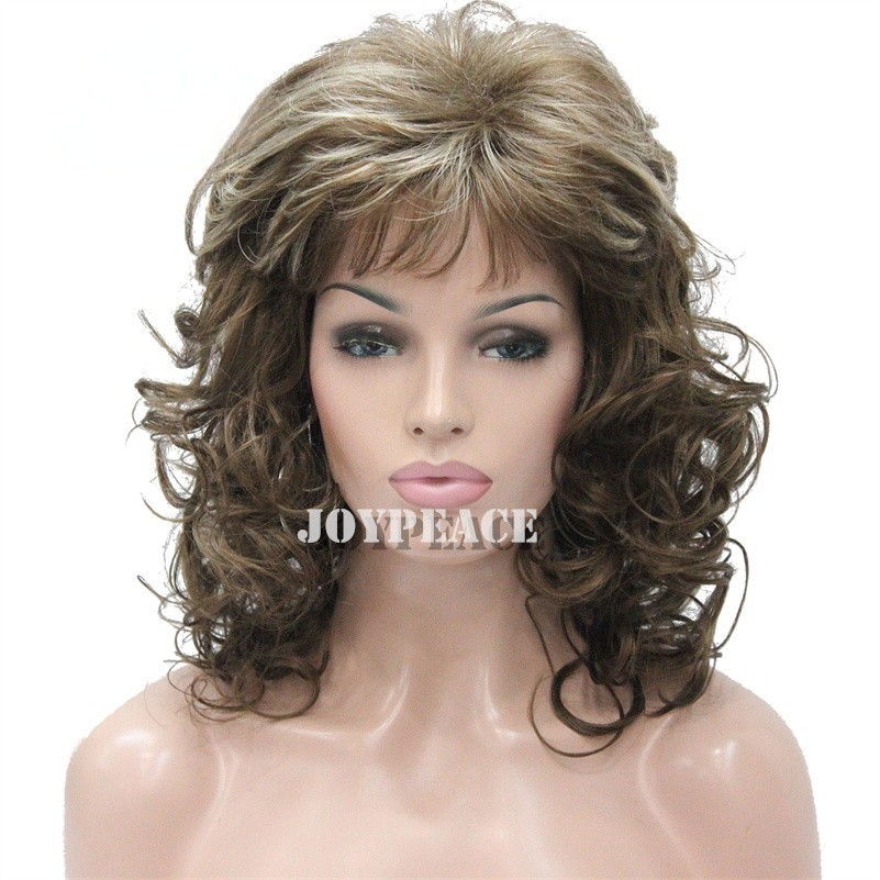 16 In Mid Length Women Natural Daily Shag Caples Wavy Layered Synthetic Hair Wig