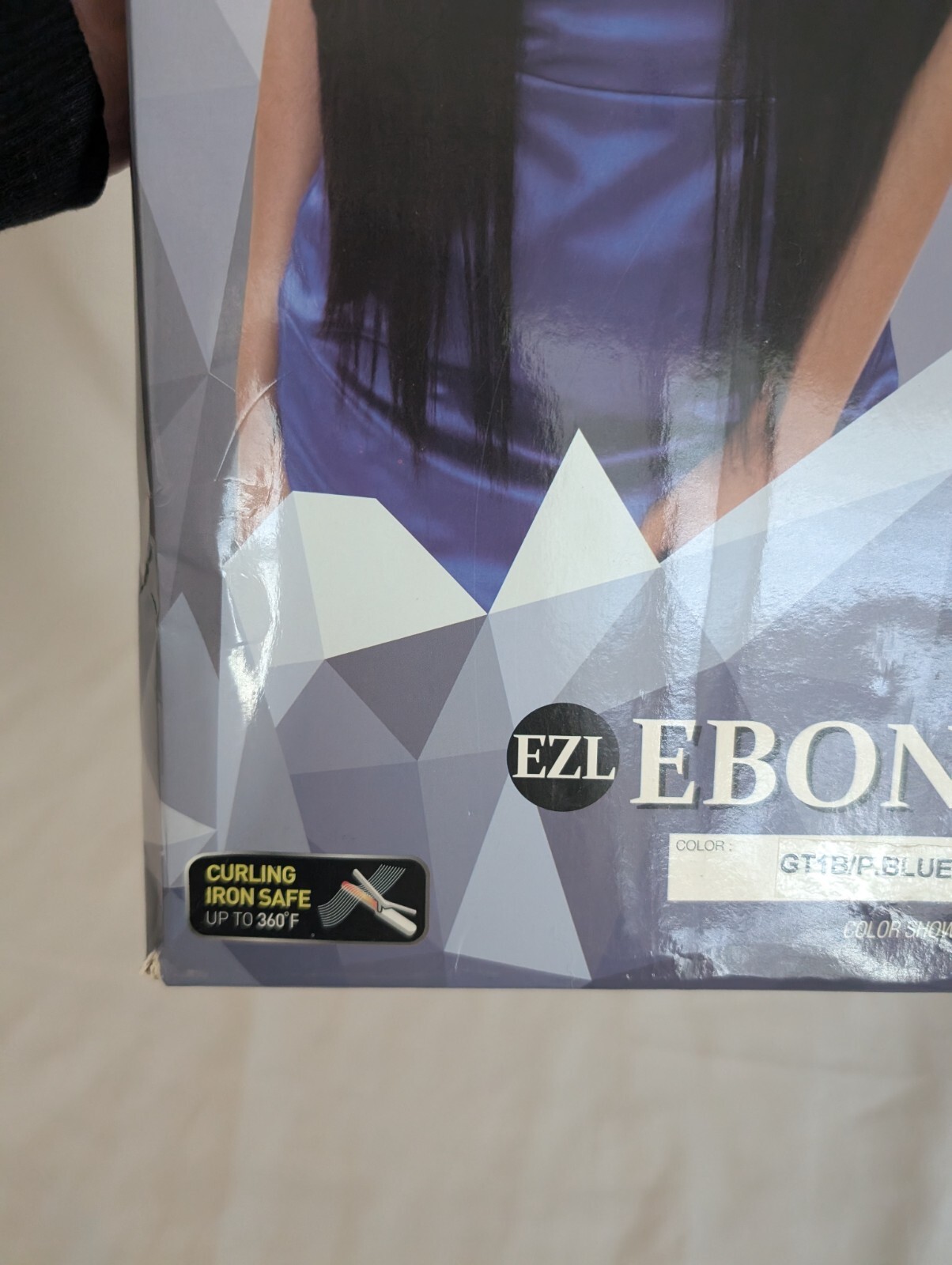 EZ Lace Front Lace Wig Purple Blue Curling Iron Safe to 360F Extra Long 33″