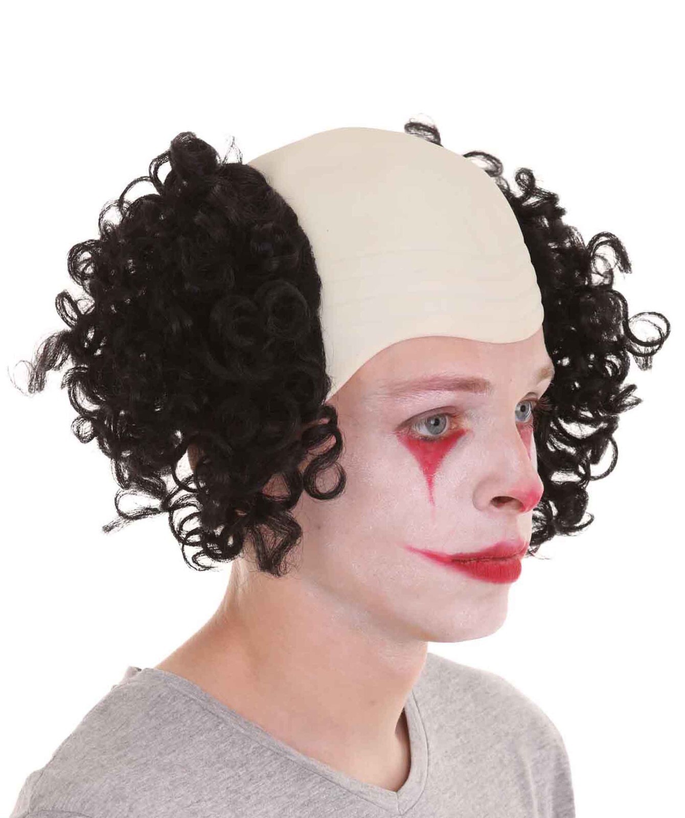 Half Bald Head Curly Men Wig Collection | Premium Breathable Capless Cap HM-1169