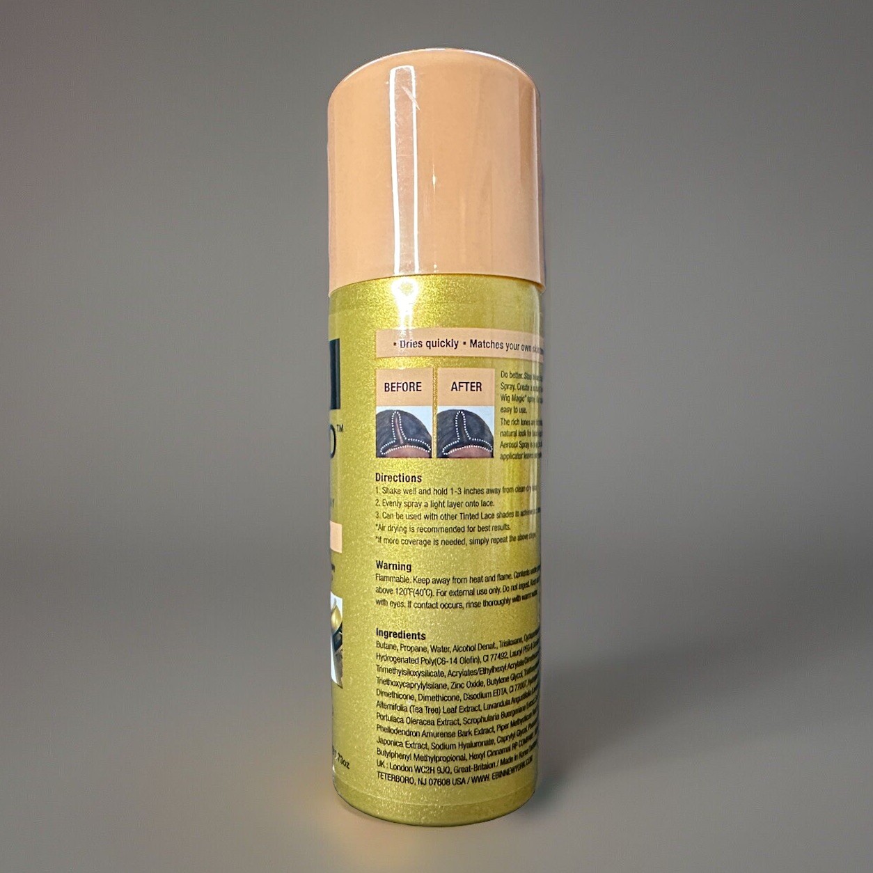 EBIN Tinted Lace Aerosol Spray Light Warm Brown 2.7 fl oz **LOT OF 3**