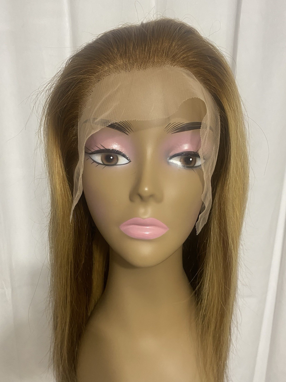 24 Inch 4/27 Ombre Honey Blonde Highlight 13×4 HD Lace Front Wig Human Hair M/L
