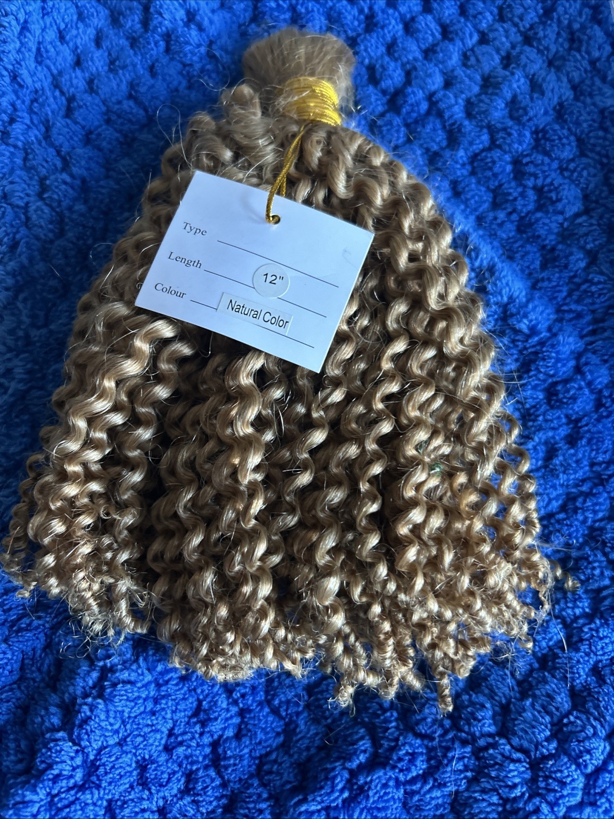 3 Bundles Human Hair 12” Bulk For Braiding NO WEFT Golden Blonde Color #27 FRESH