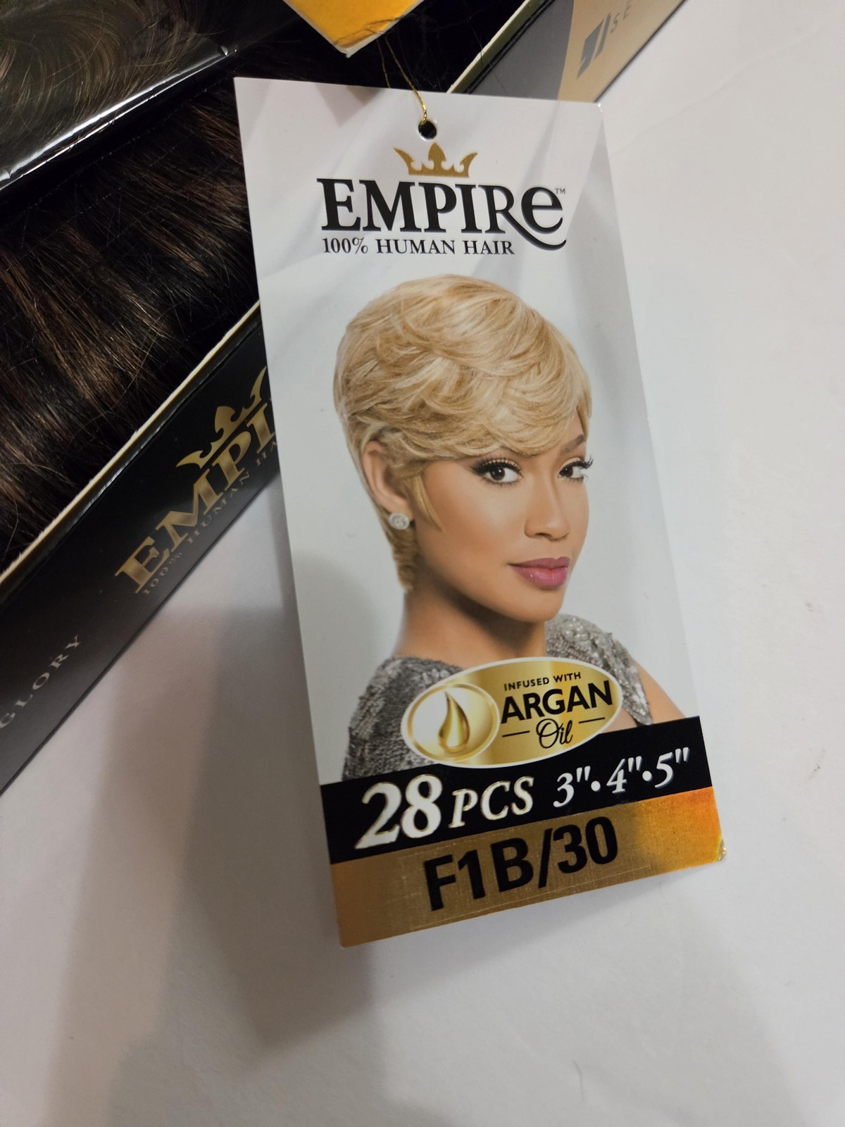 Sensationnel Empire 100% Human Hair Weave 28pcs 3-5in F1B/30 Dark Brown Auburn