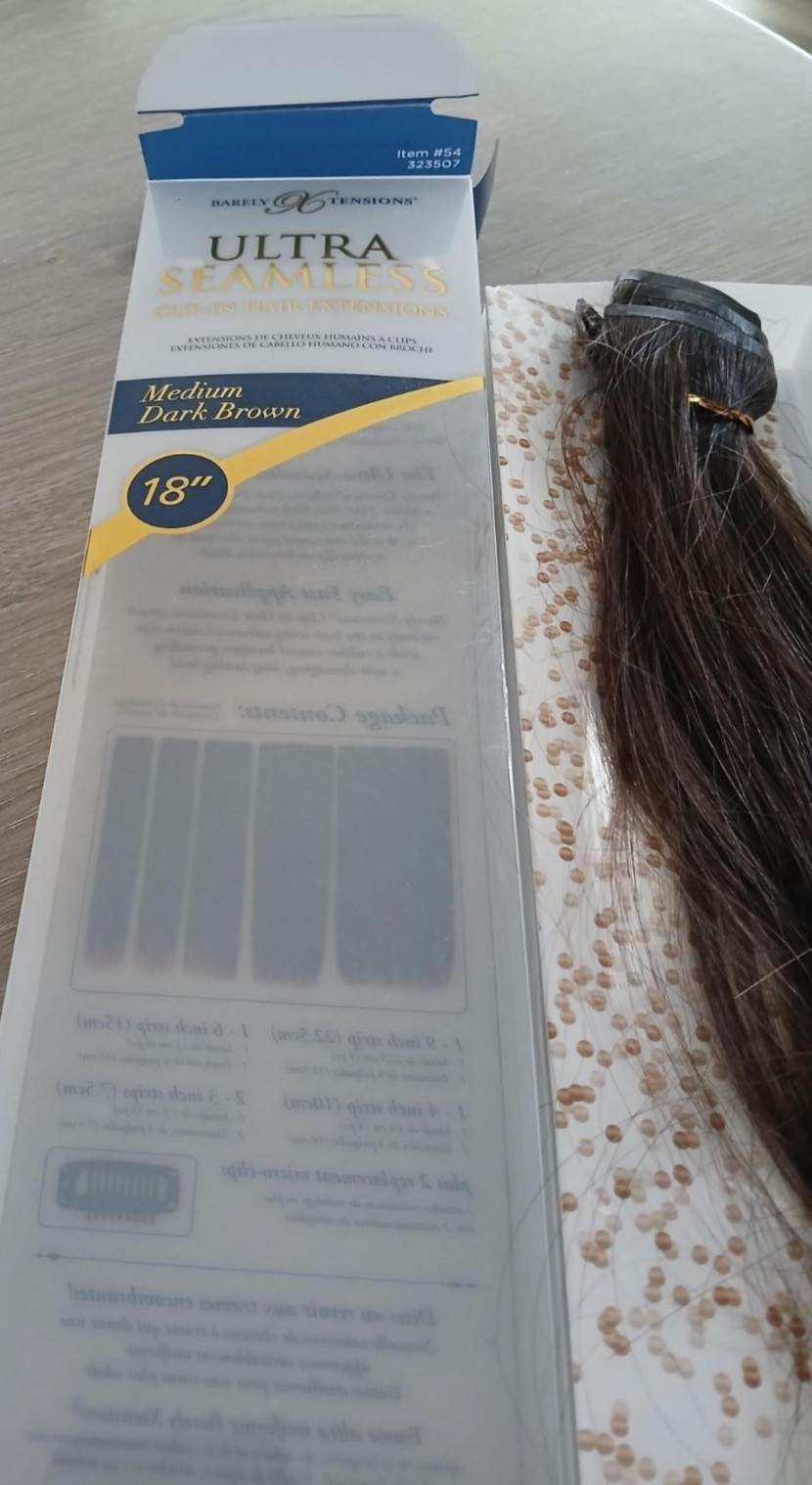 Barely Xtensions Ultra Seamless 3 Clip-in Hair Extensions- 18” Medium Dark Brown