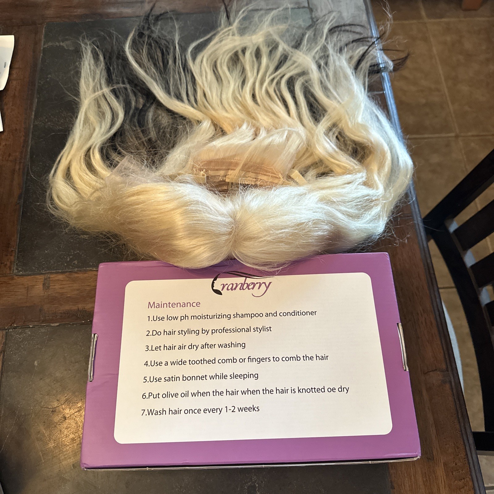 Blonde with Black Highlights Long Hair Glamour Wig