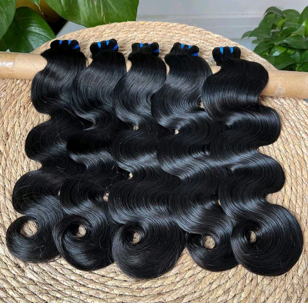 12A 22+22+22+22+22INCH RAW VIETNAMESE HUMAN HAIR BODY WAVE DOUBLE DRAWN 1B# 500g