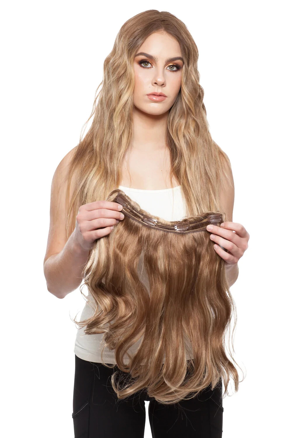 VOLUMIZER/EXTENSION-CLIP-IN-5 Layers by WIGPRO : Human Hair / U CHOOSE COLOR