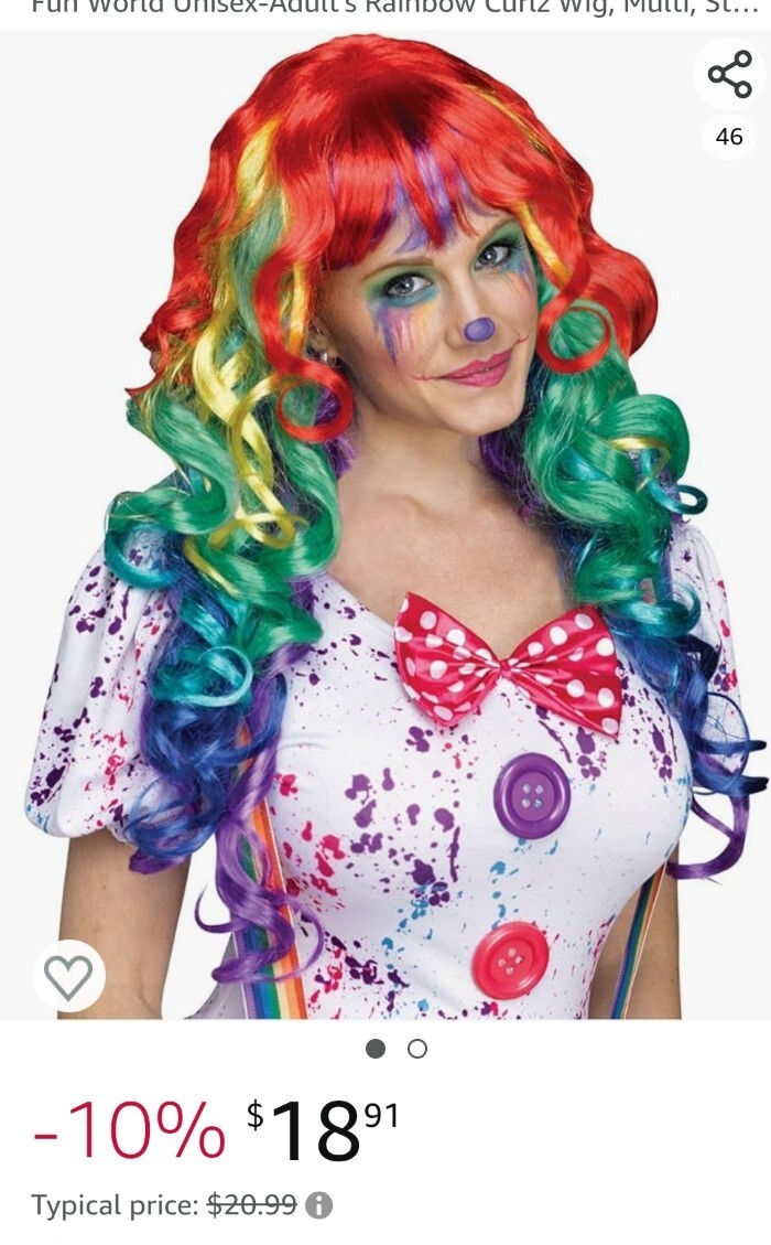 CELEBRATE HALLOWEEN!! Cosplay Primary Multicolor Wig Long Wig W/Bangs NEW !!