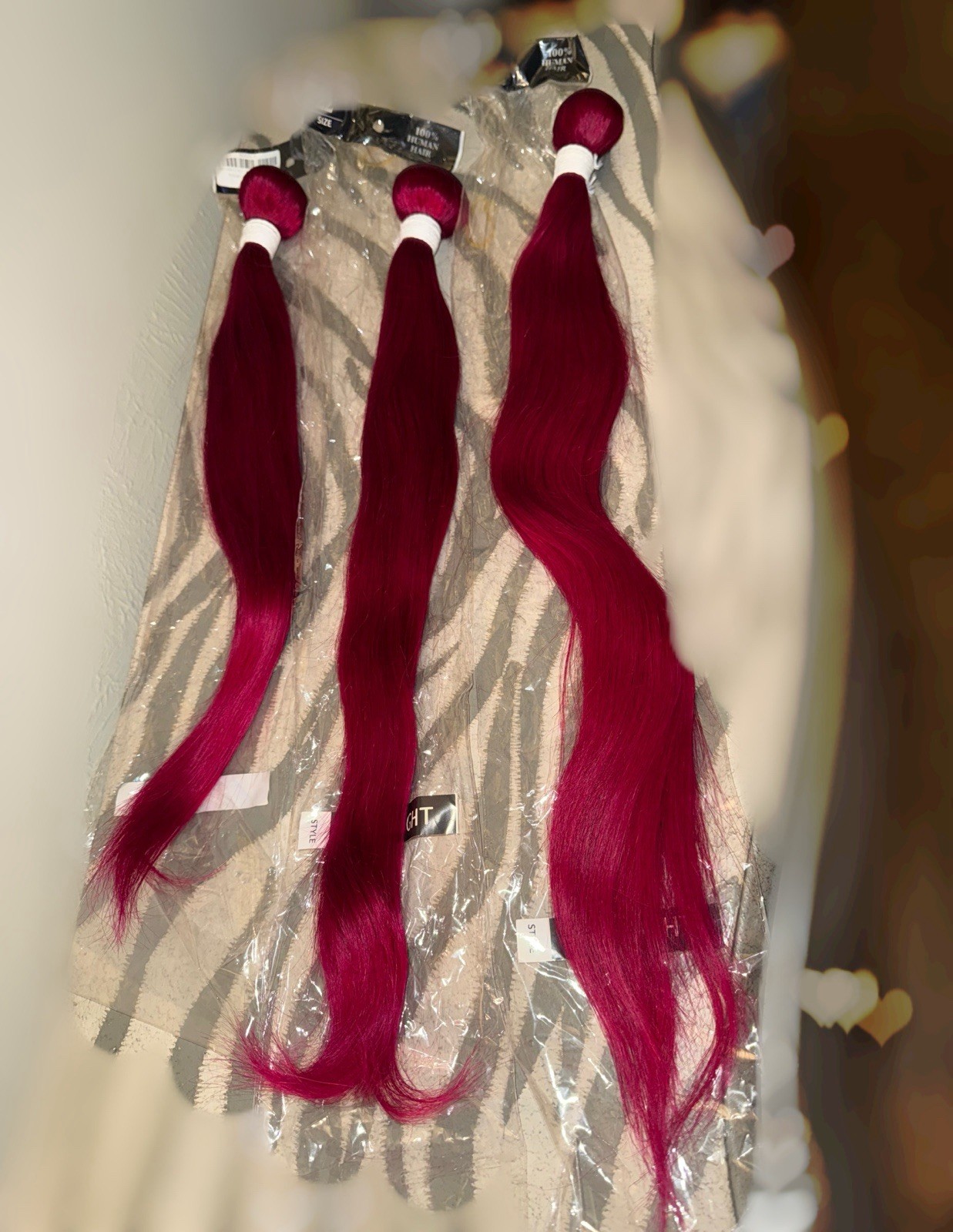 100% 1 Donor Only Human Hair,3 Bundle Pack,Bright,Deep Red, 22,24,26 Inch
