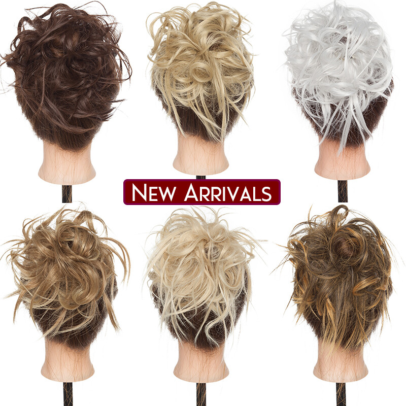 NEW ARRIVALS!! 7″ Long Messy Curly Bun Real As Human Hair Extensions Ombre Pc US