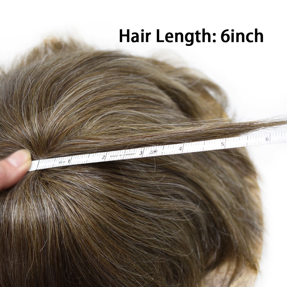 Mens Toupee French Lace Front Hair Piece Replacement System 8X10 Wig for Men US