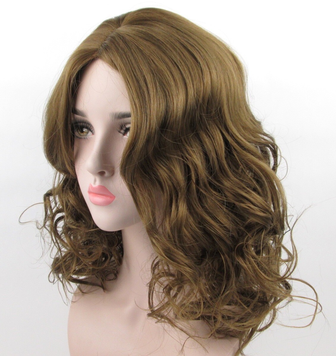 WOMEN LONG LAYERED BIG LOOSE BOUNCY CURLS CURLY HAIR WIG SKIN TOP NO BANGS GRACE