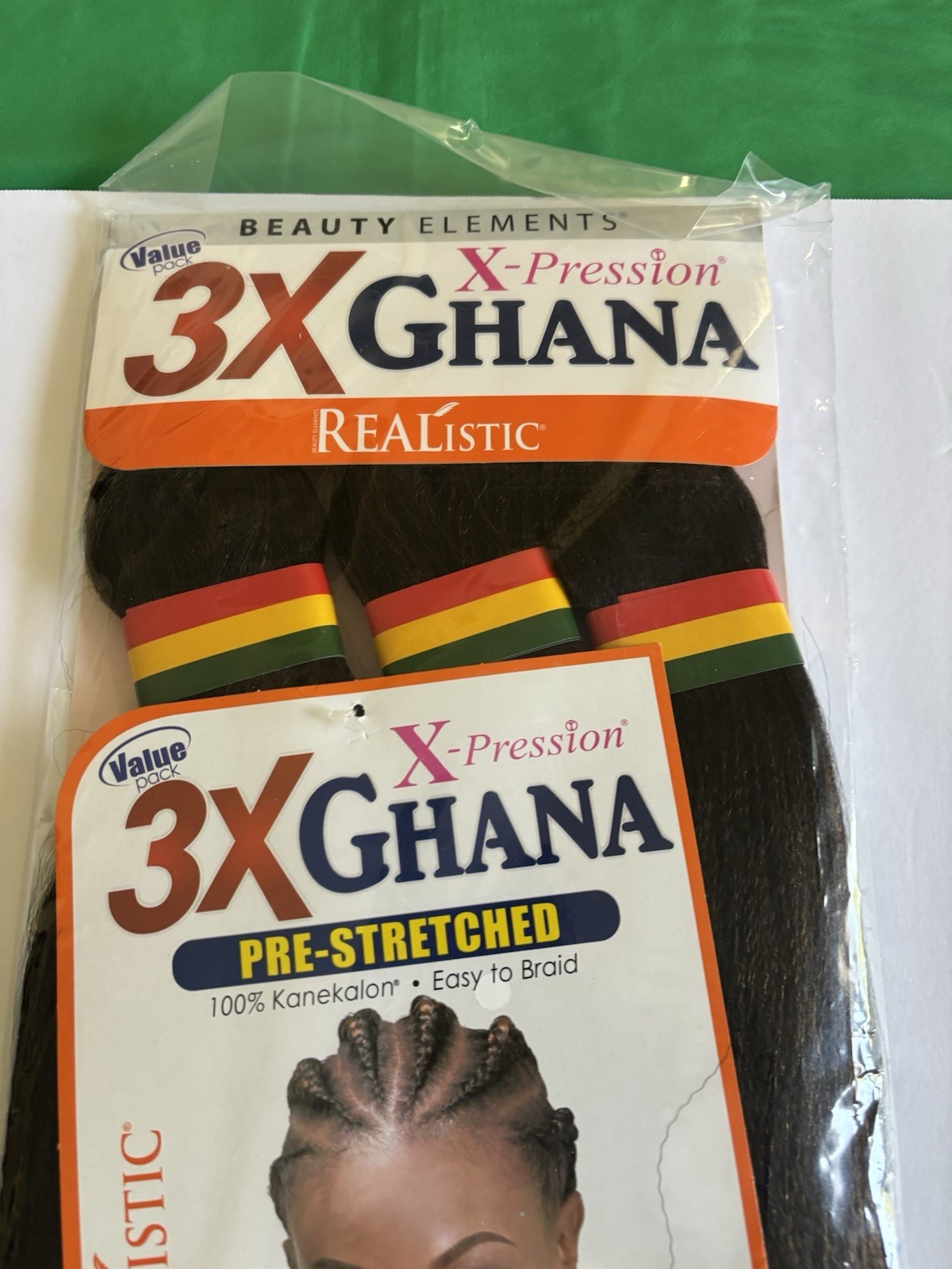 Realistic 50” 3X GHANA PRE STRETCHED Kanekalon 100% Color T1B30