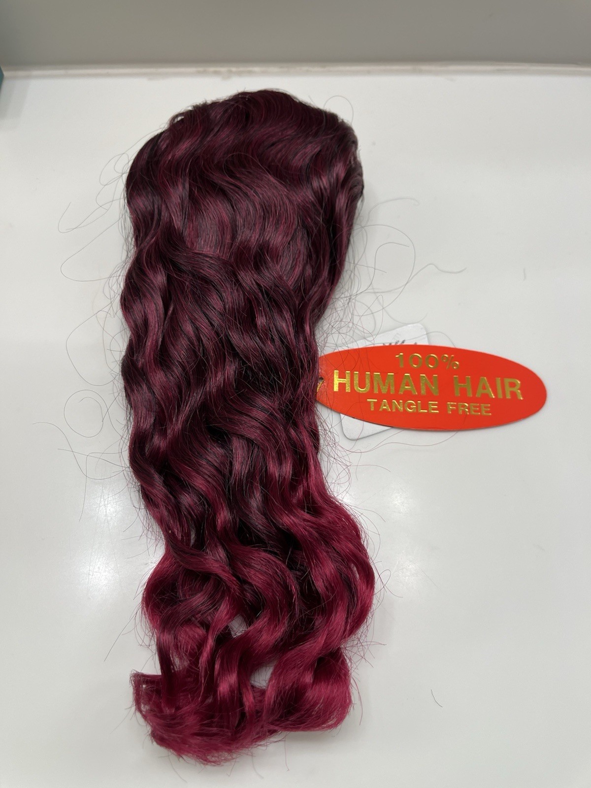 Sepia Human Hair Ponytail H/HP-BSF. -Color 1B/Burgundy -13” Un-stretched