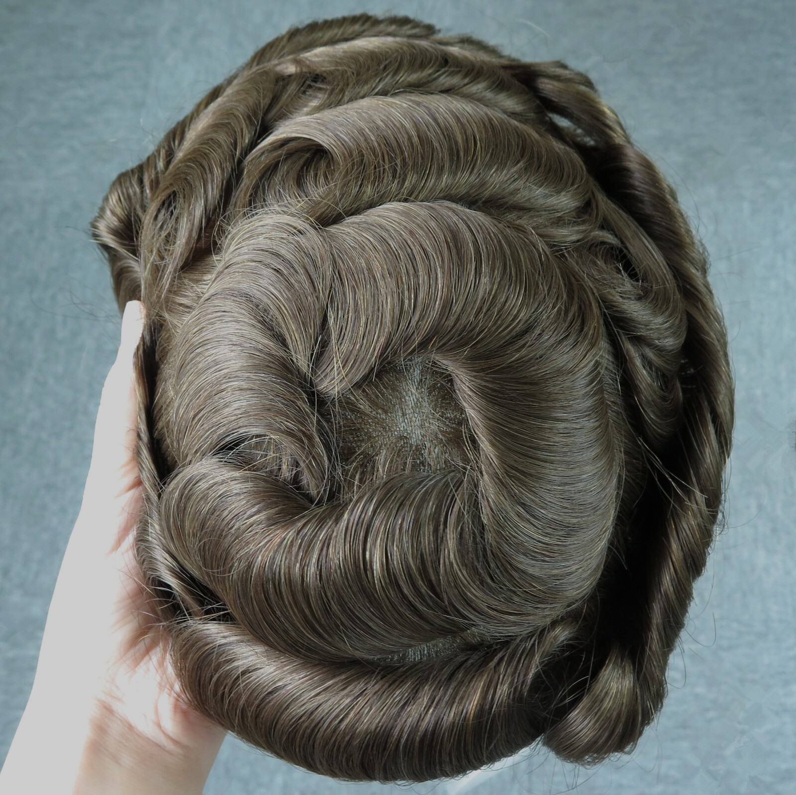 Mens Toupee Unit Human Hair Replacement System 0.05mm Thin Skin Hairpieces