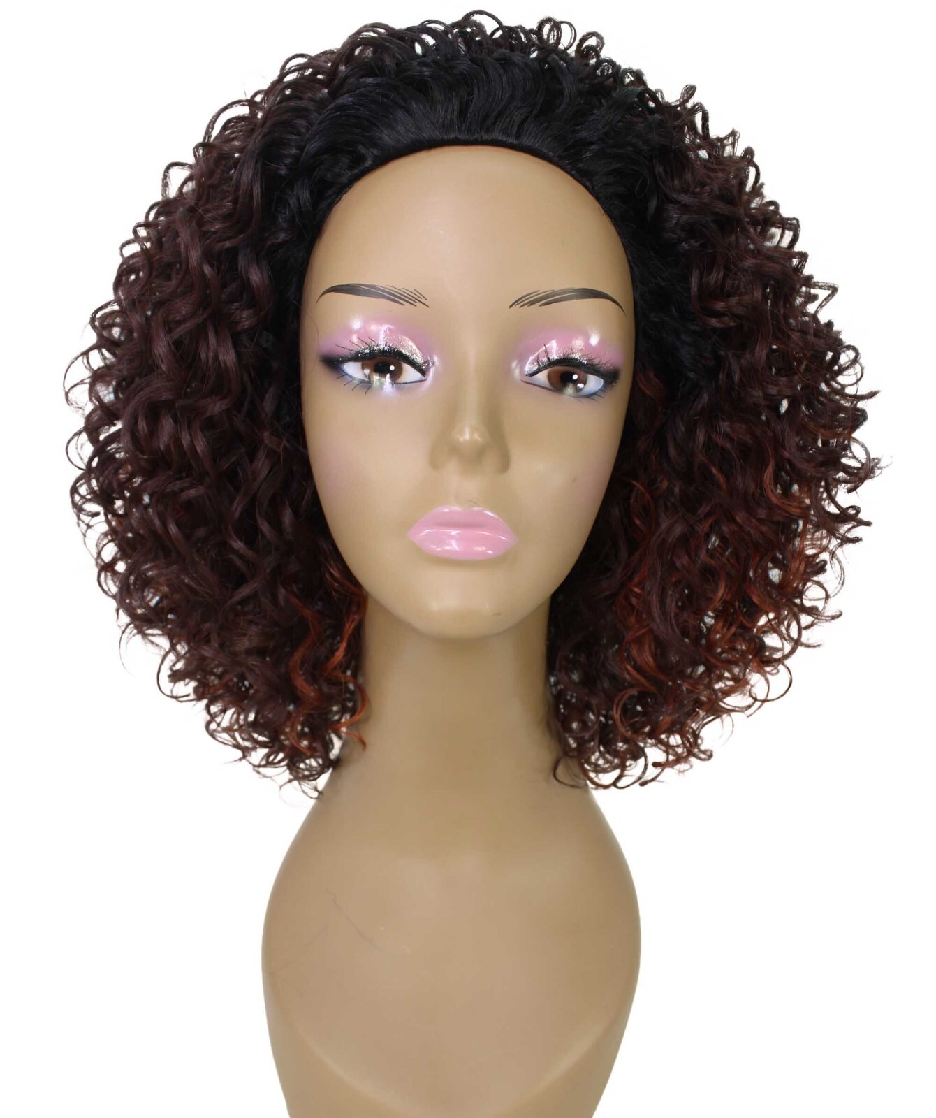 LUXLUXE Vale Curly Layered 13.5 in Long Half Wig No Lace Multiple Color,BH-0007