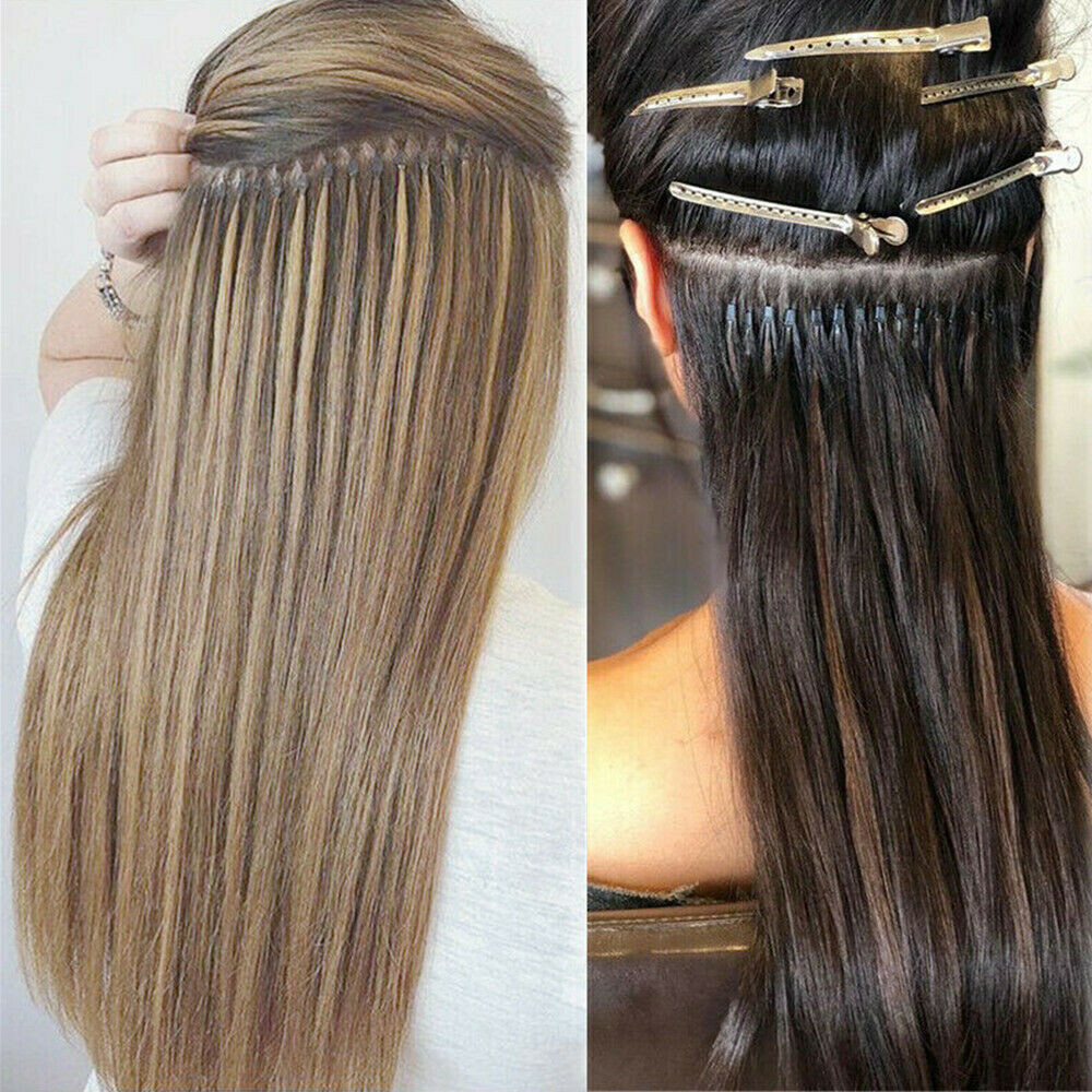 Easy Loop Micro Real Human Hair Extensions Micro Beads Link Russian Hair 16-26in