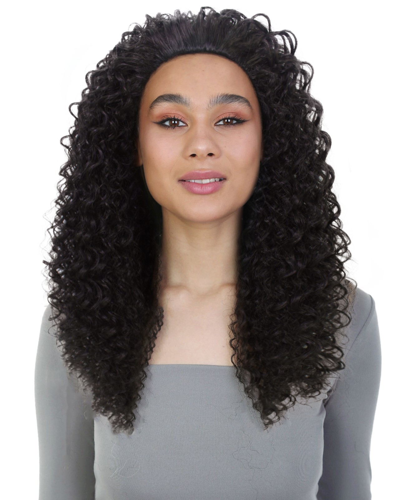 LUXLUXE Isadora Curly Body Waves 22.5 in Long Half Wig Half Cap Wig BH-0004