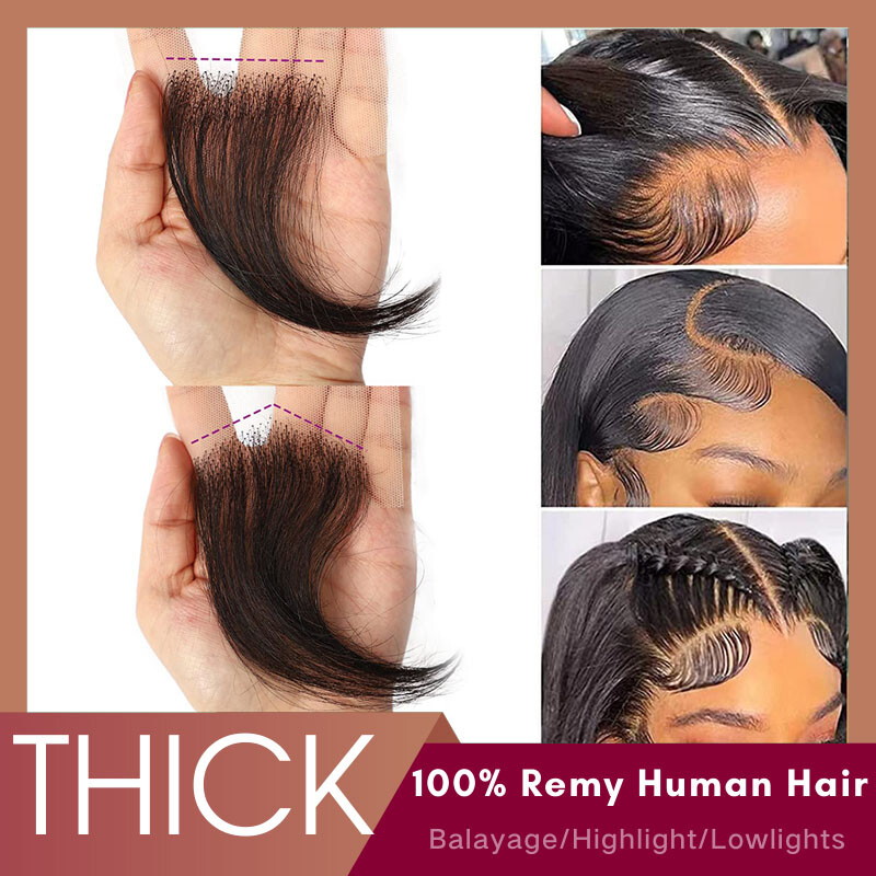 Invisible Baby Hair Lace Edge Stripes Reusable Remy Human Hair Piece Black Women