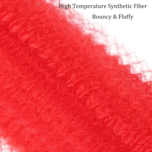 Afro Twist Hair 3 Packs 24 Inch Springy Afro Twist Hair 24 Inch(Pack of 3) Red