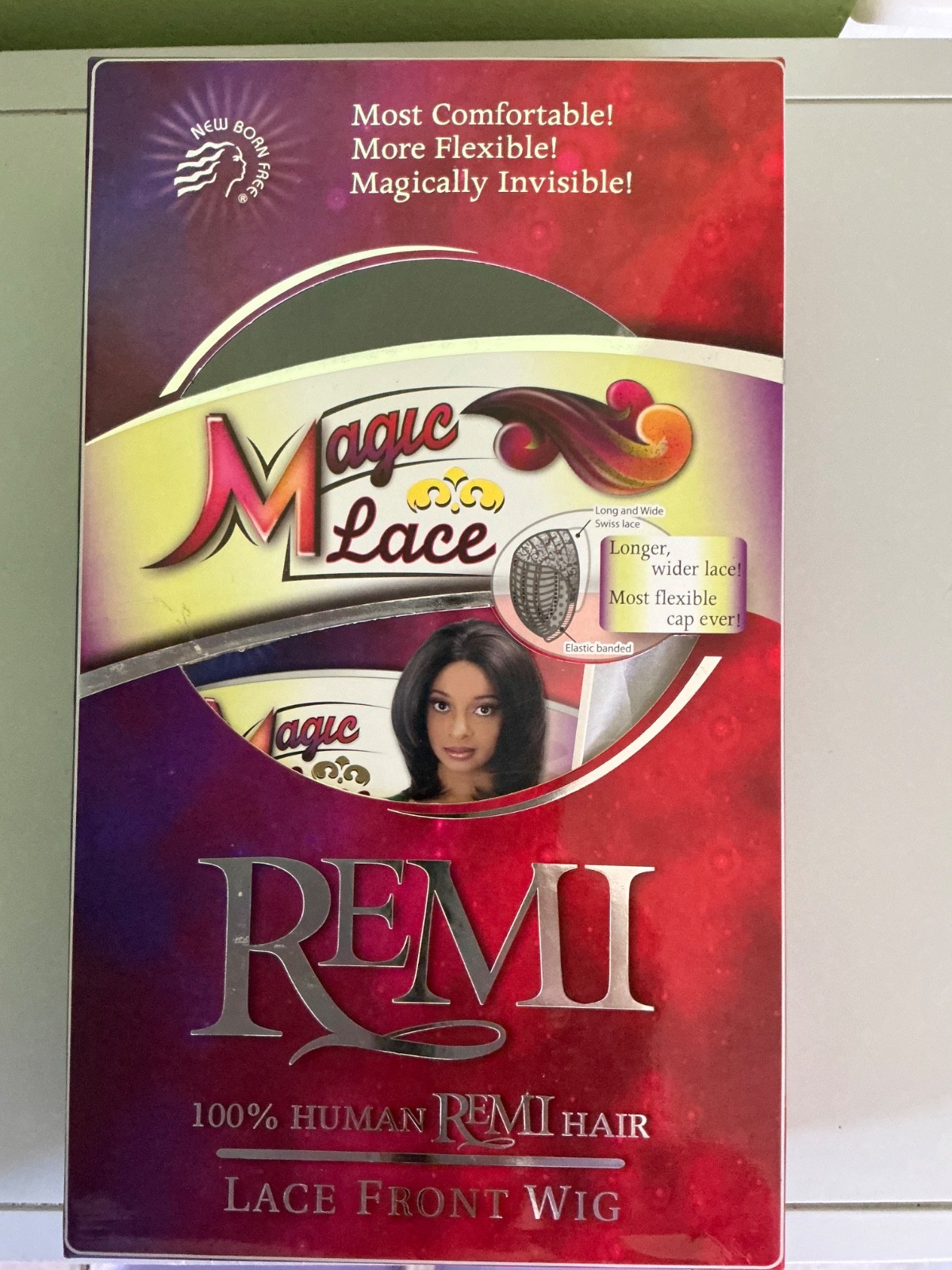 NIB New Born Free 100% Human Remi Hair Lace Front Short Wig Style MLH03 Color 1B