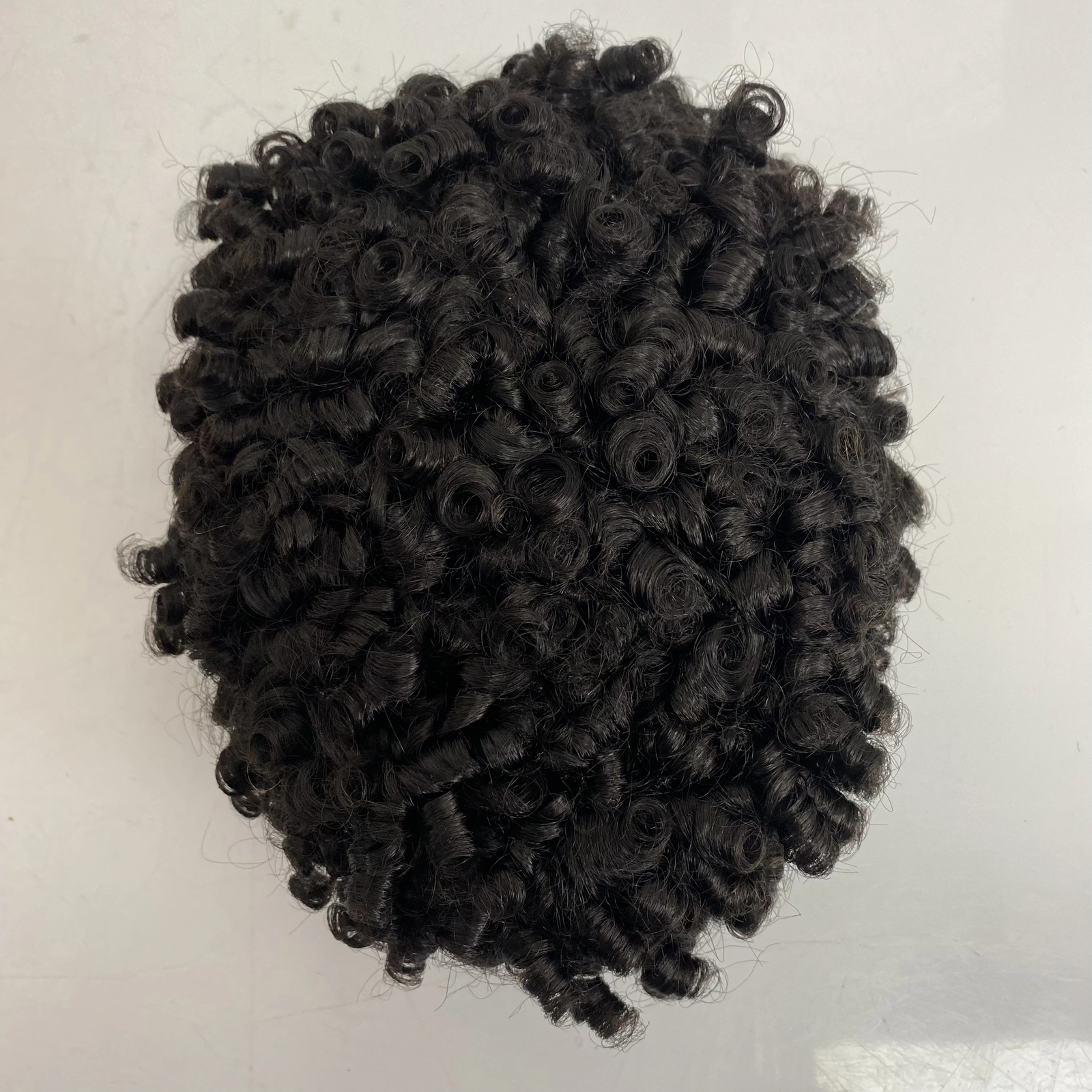 15mm Curl 7×9 Toupee Full Lace Units for Black Men