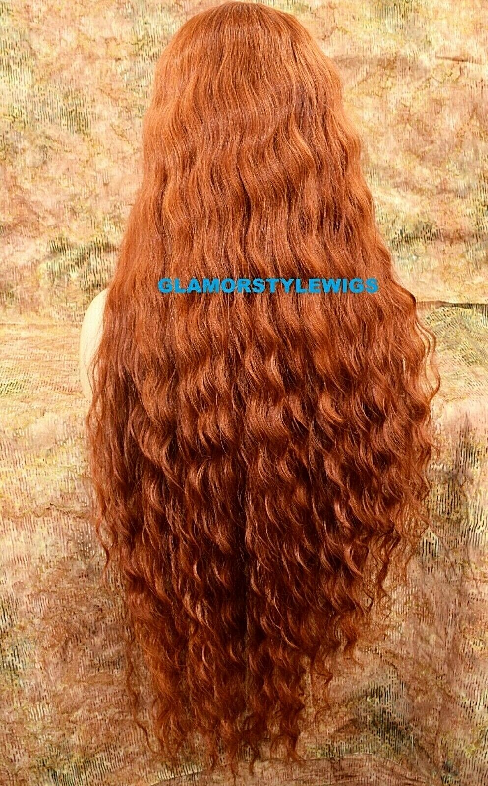 LACE FRONT FULL WIG EXTRA LONG WAVY LAYERED MIDDLE PART COPPER HEAT OK NWT