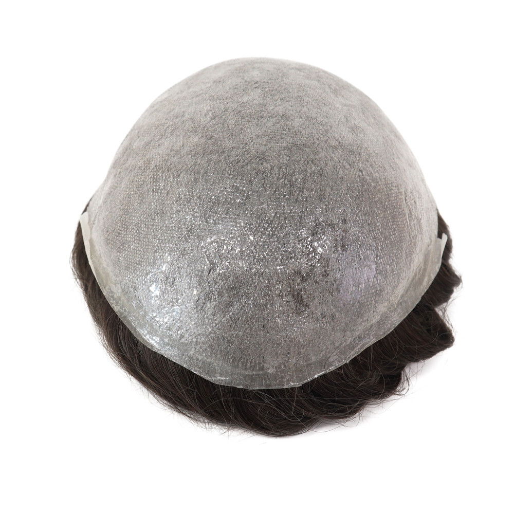 Mens Toupee Ultra Thin Skin Human Hair System Invisible 0.02mm Hairpieces #2