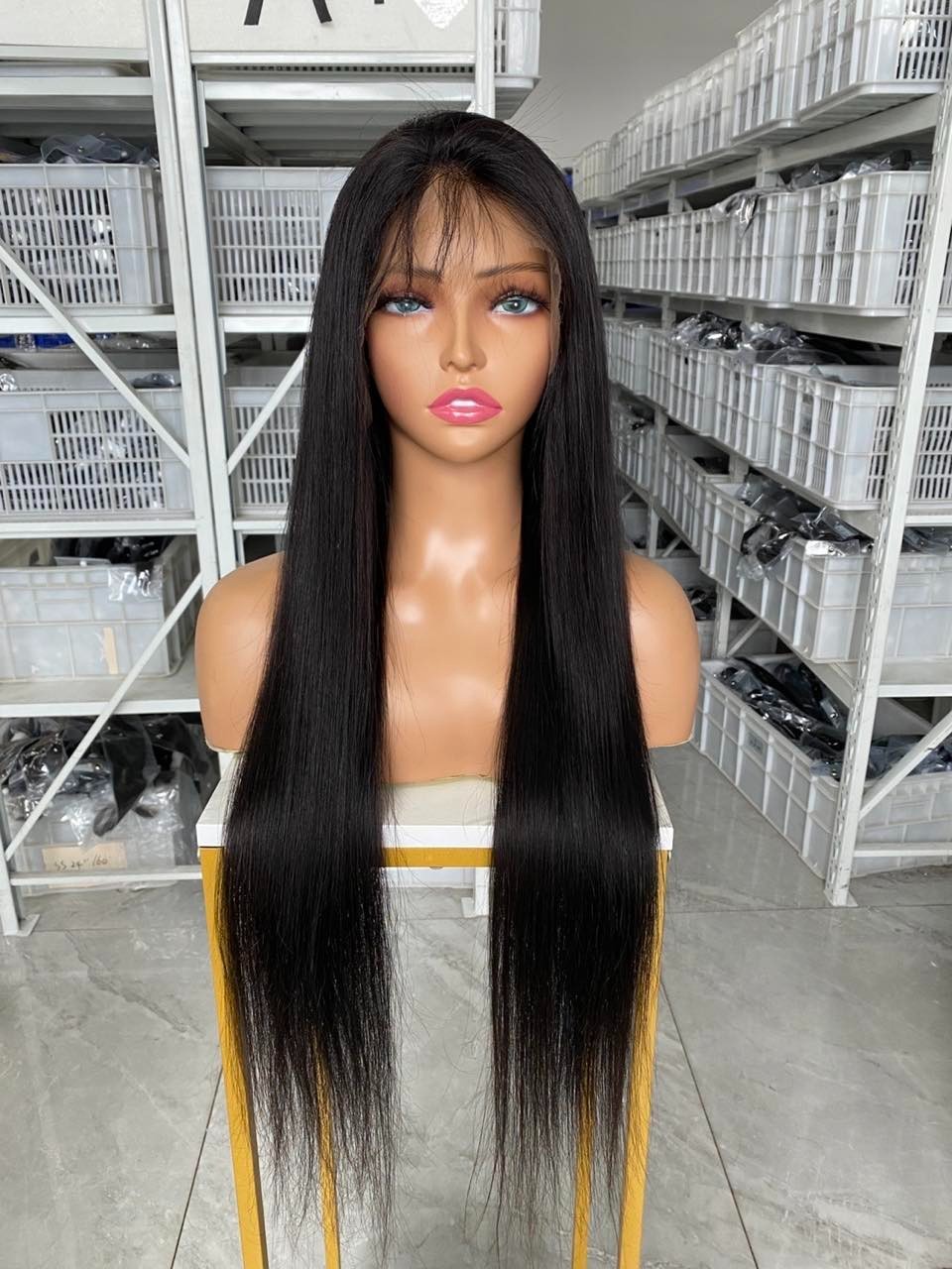 Small cap Long Hair 28″ HD Straight 130% density human Hair lace front wig